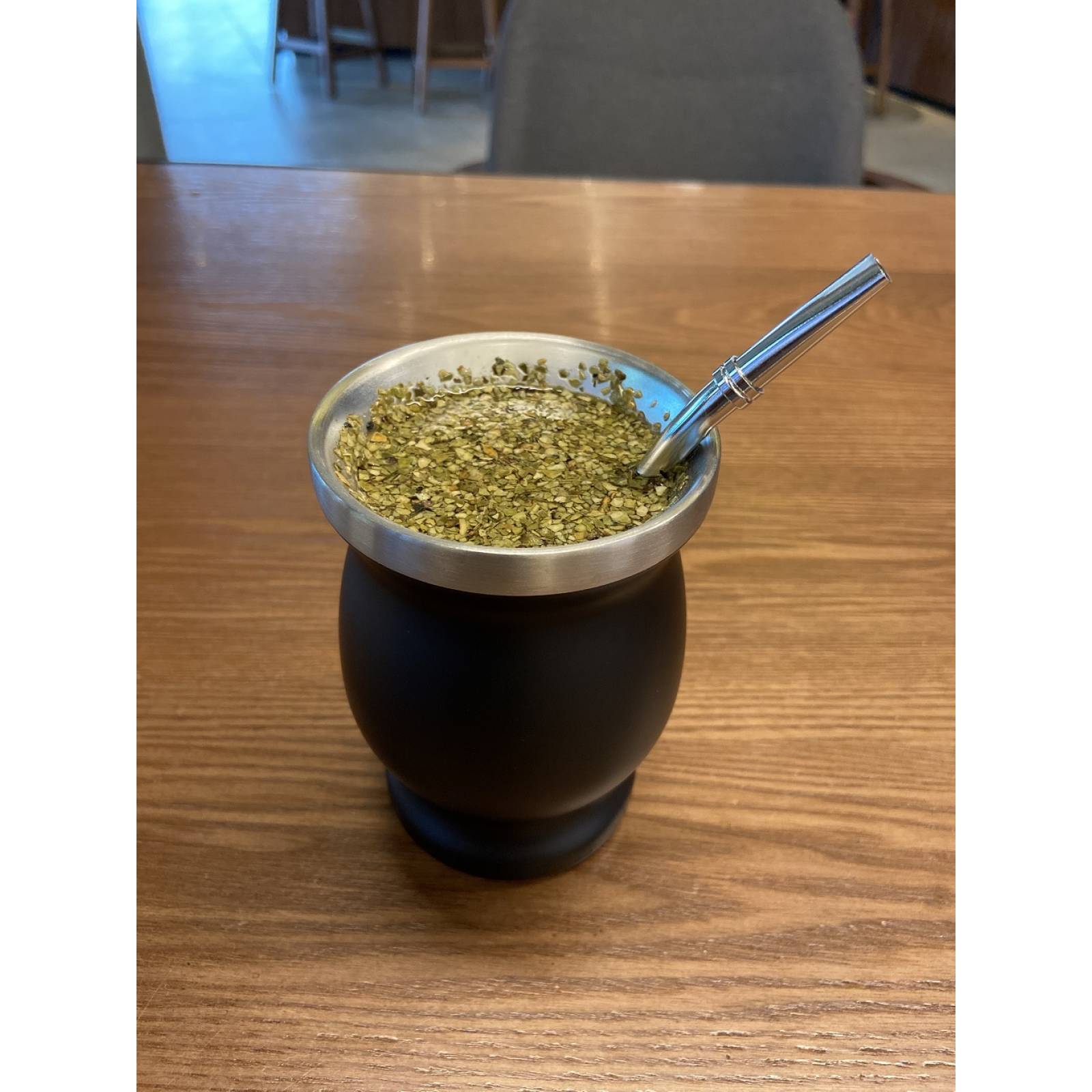 Set Matera P/ Té De Yerba Mate Acero Inoxidable Negro Brang