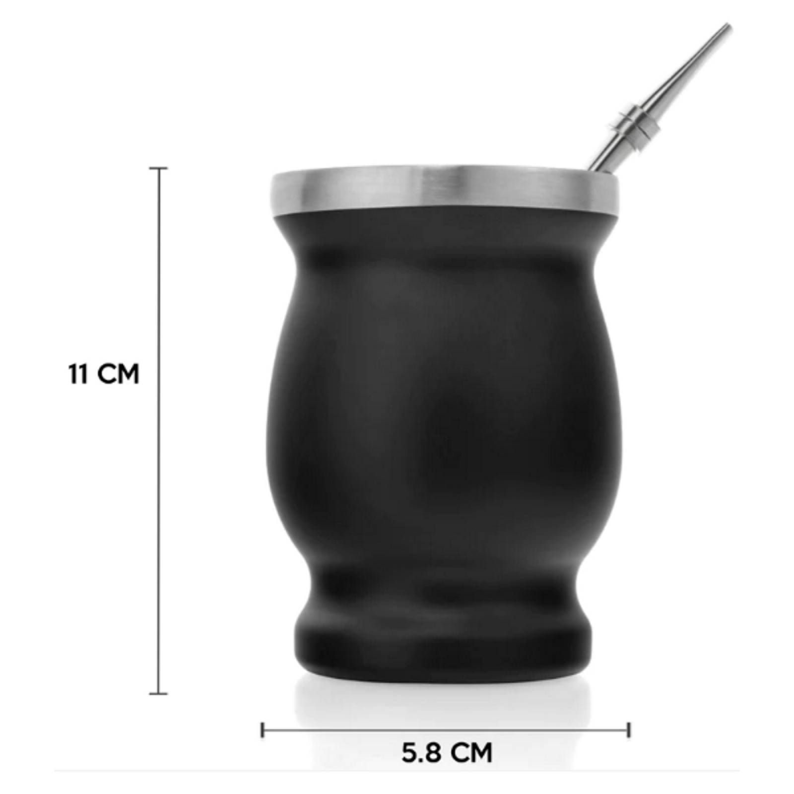 Set Matera P/ Té De Yerba Mate Acero Inoxidable Negro Brang