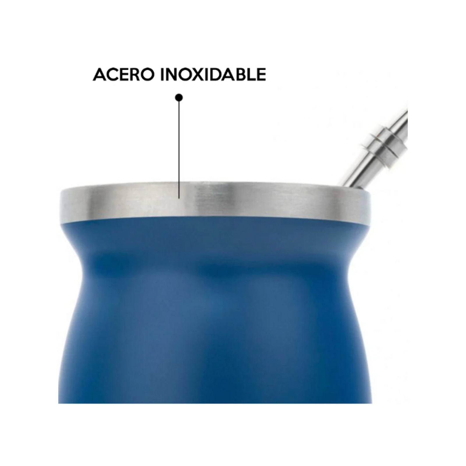 Set Matera P/ Té De Yerba Mate Acero Inoxidable Azul Brang