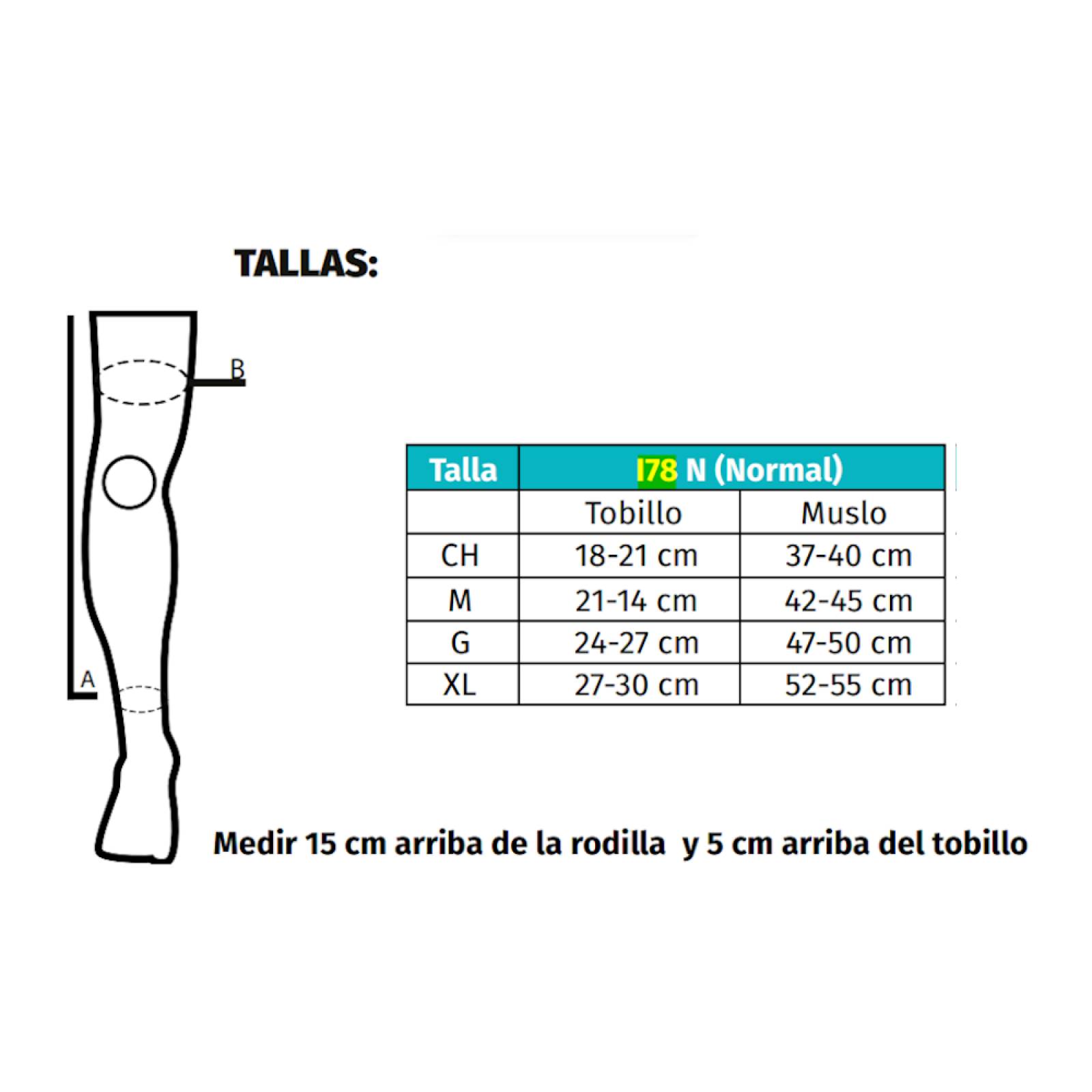 Media Normal Compresión Medio Muslo C/ Pie Abierto Par Tynor