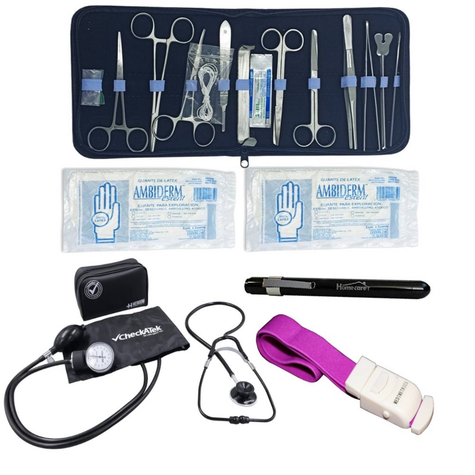 Kit Equipo Estudiante Enfermería Medicina Accesorios Negro