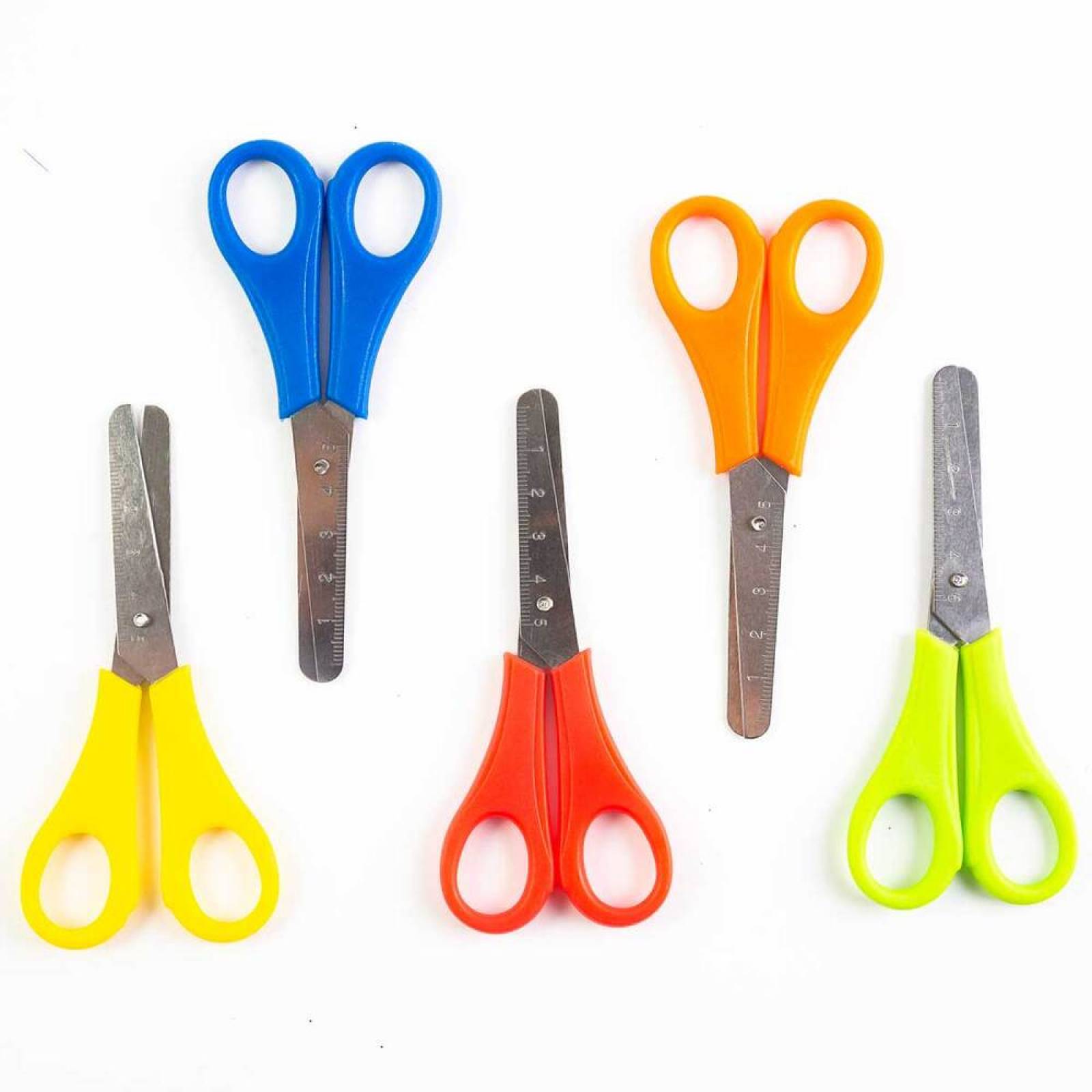 Tijera Escolar Punta Roma C/Regla 1 Pieza Selanusa