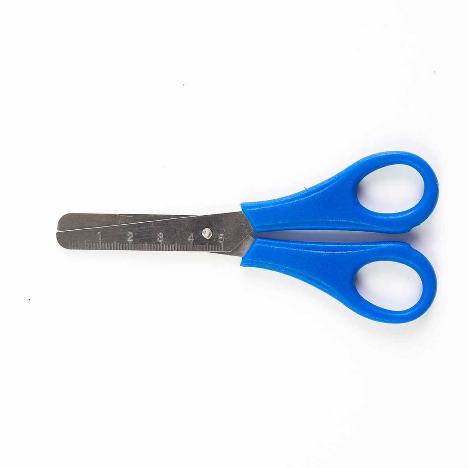 Tijera Escolar Punta Roma C/Regla 1 Pieza Selanusa