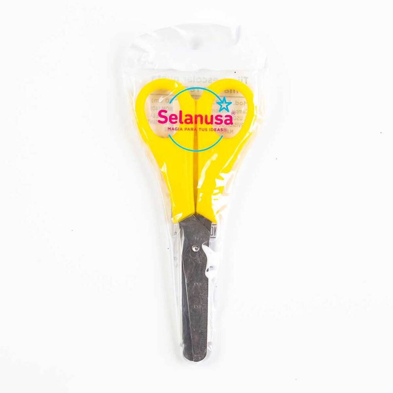 Tijera Escolar Punta Roma C/Regla 1 Pieza Selanusa