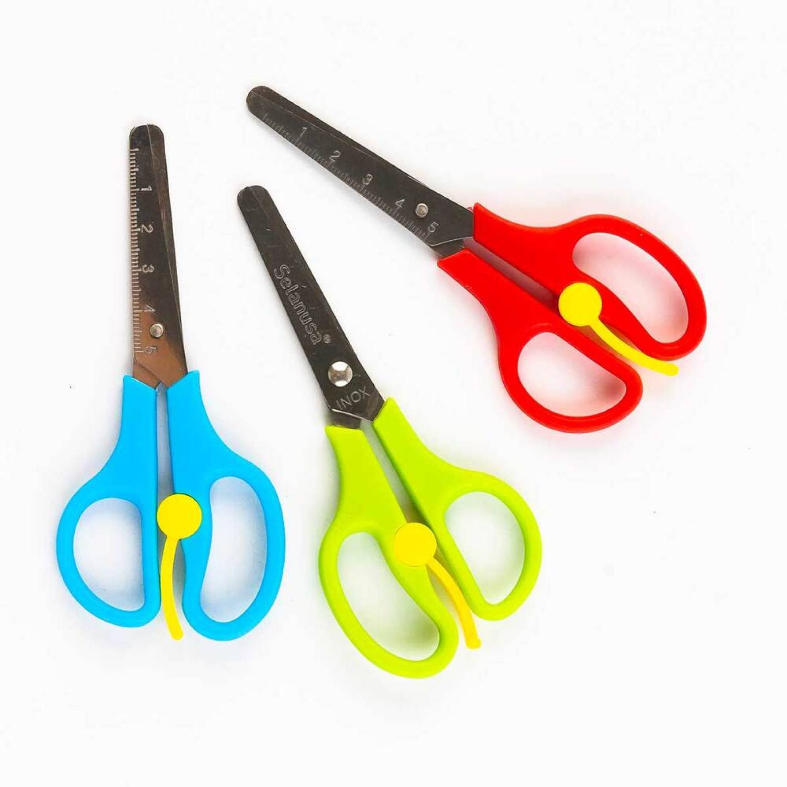 Tijera Escolar Punta Roma C/Resorte Acero Selanusa