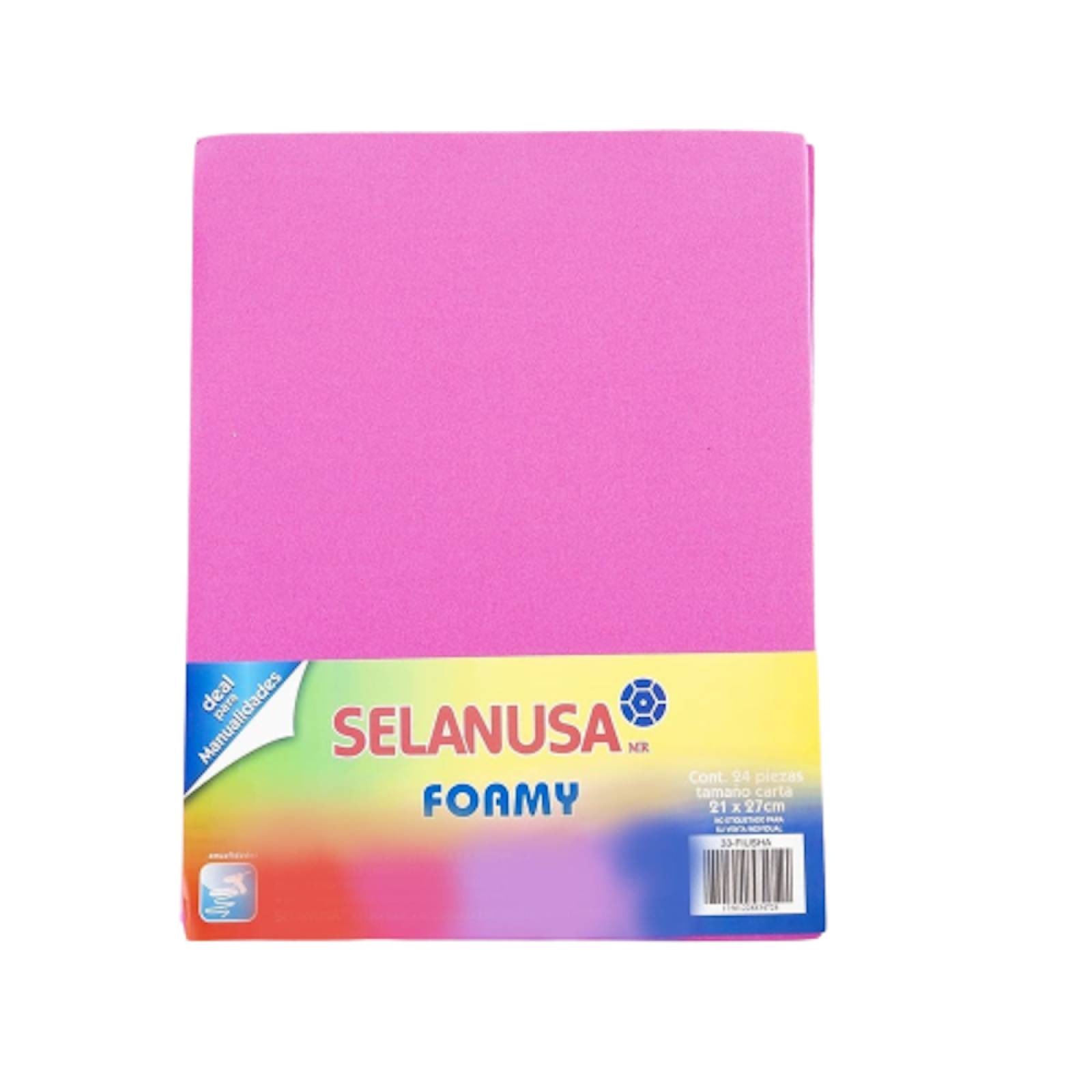 Foamy Tamaño Carta Liso 24 Pzas Rosa Mexicano Selanusa
