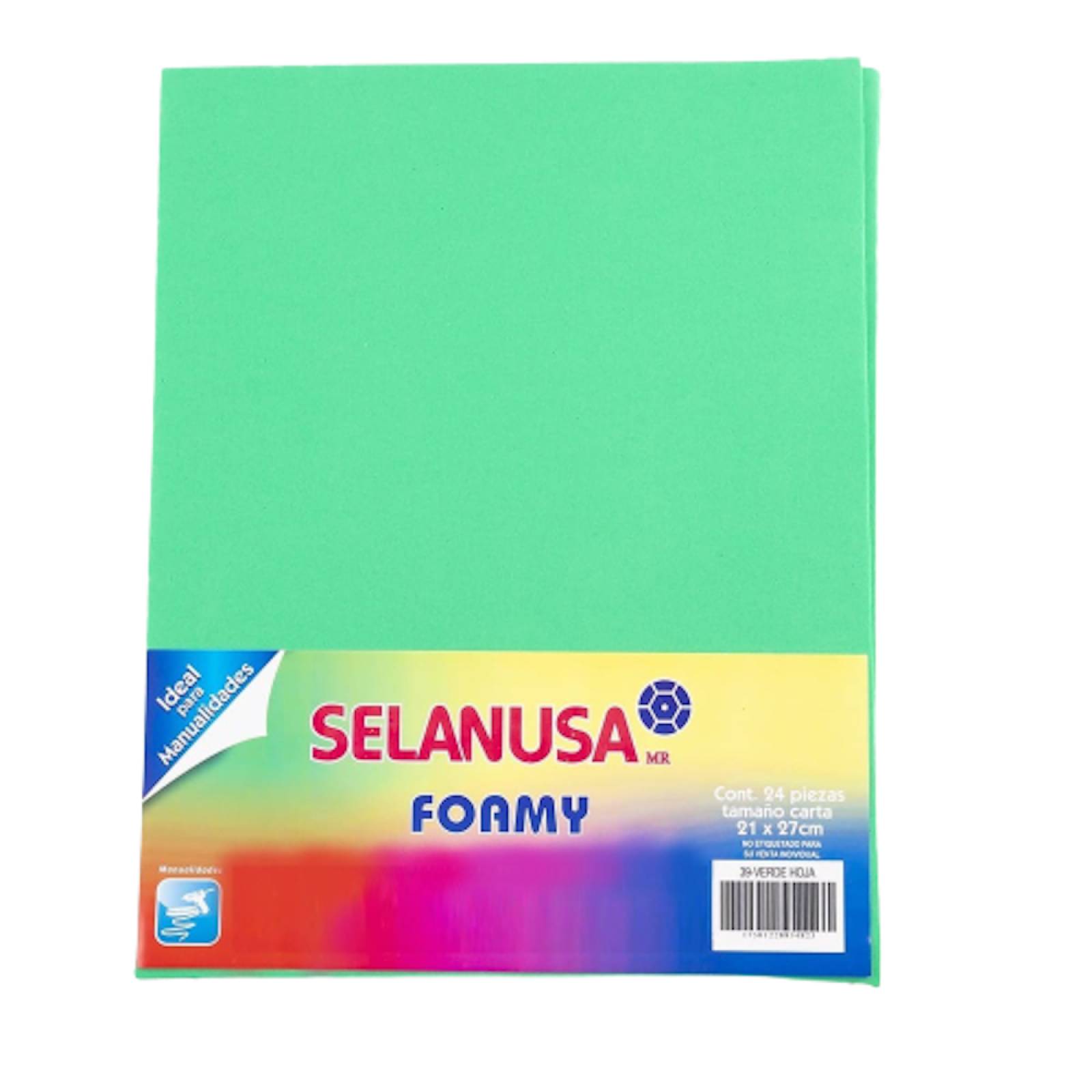 Foamy Tamaño Carta Liso 24 Pzas Verde Hoja Selanusa