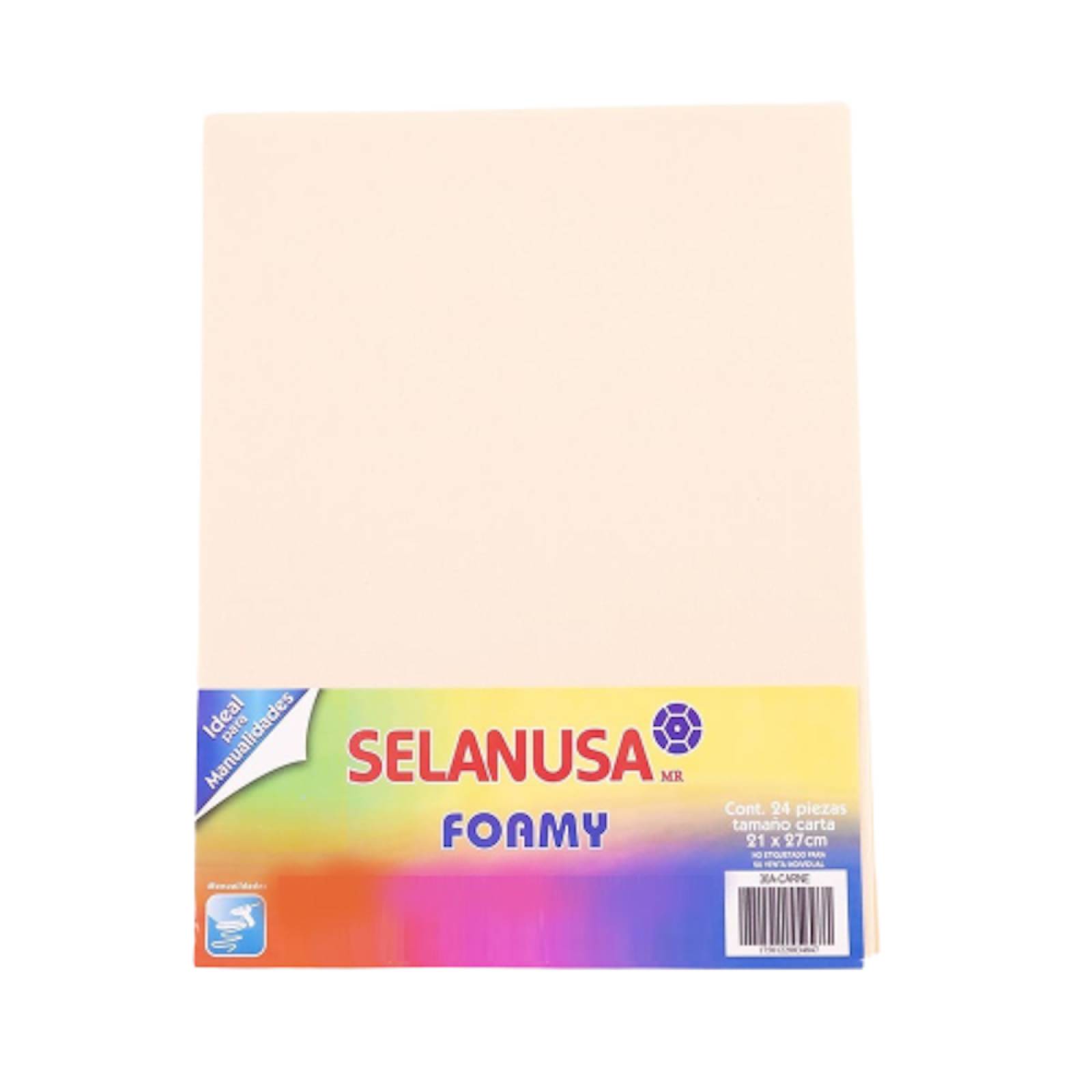 Foamy Tamaño Carta Liso 24 Pzas Carne Manualidad Selanusa