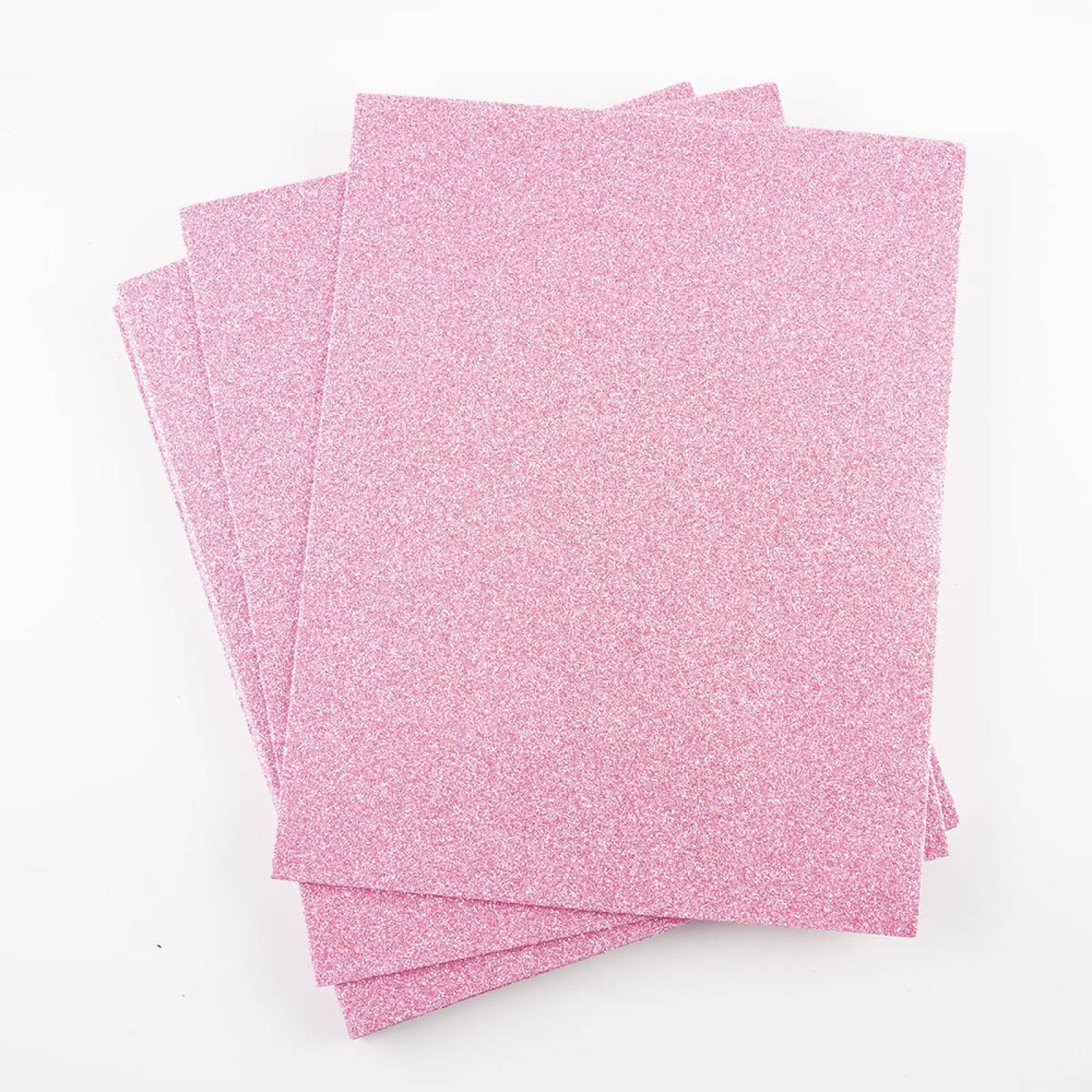 Foamy Tamaño Carta C/Diamantina 10 Pzas Rosa Selanusa