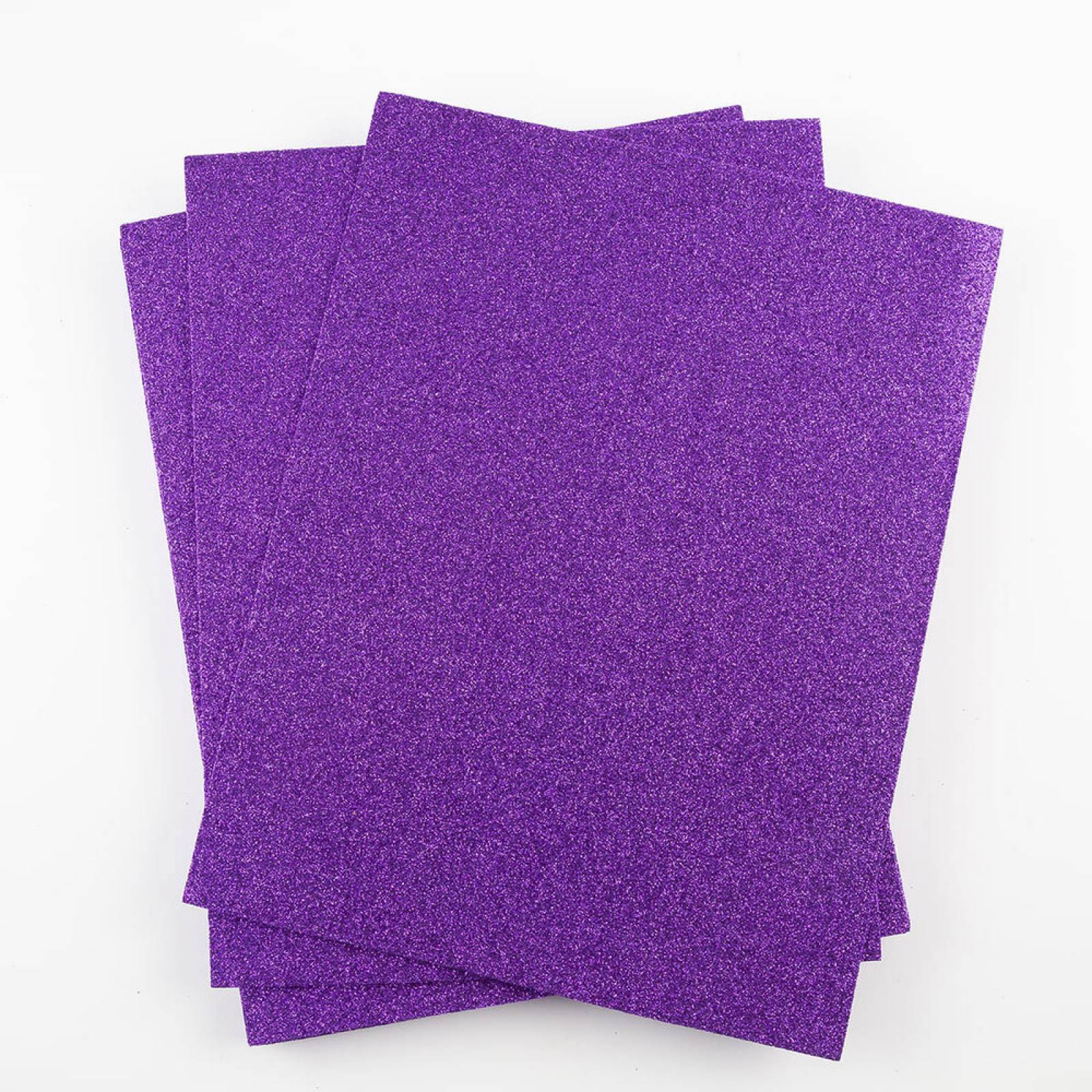 Foamy Tamaño Carta C/Diamantina 10 Pzas Morado Selanusa
