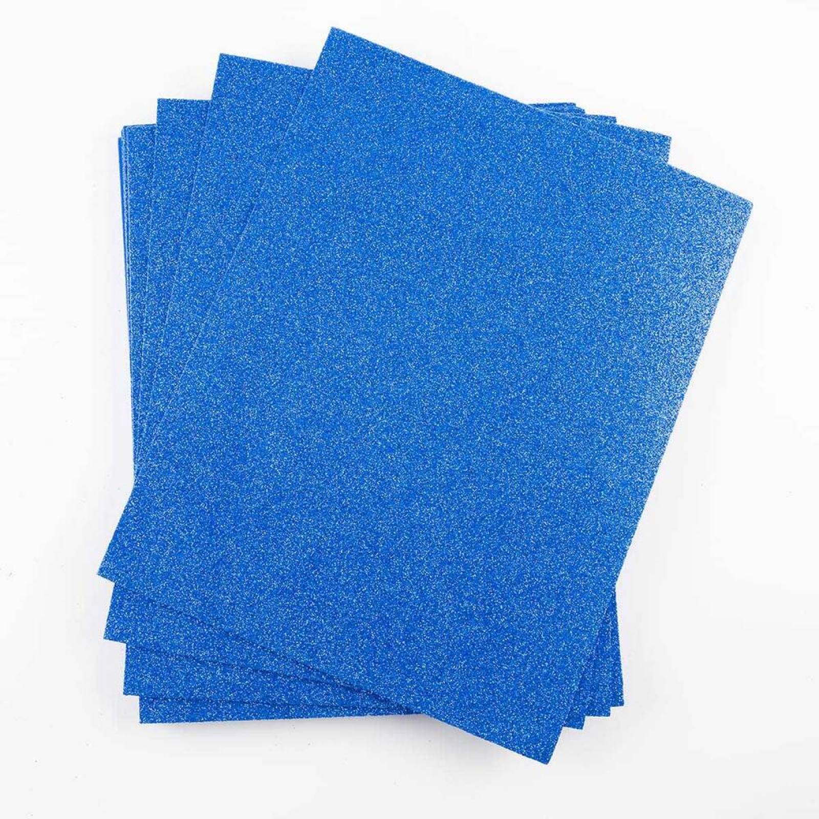 Foamy Carta C/Diamantina 10 Pzas Azul Rey Selanusa