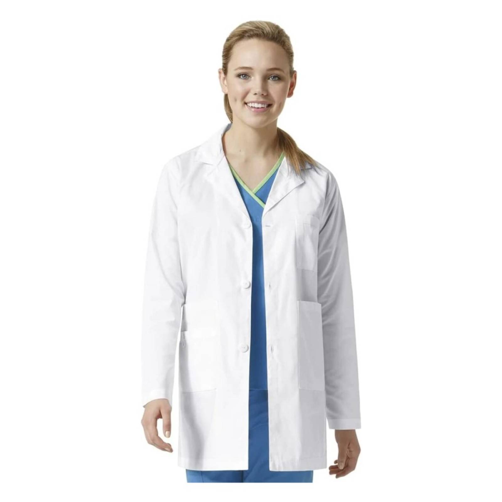 Bata De Laboratorio Blanca Para Mujer 35" 7472 WonderWink