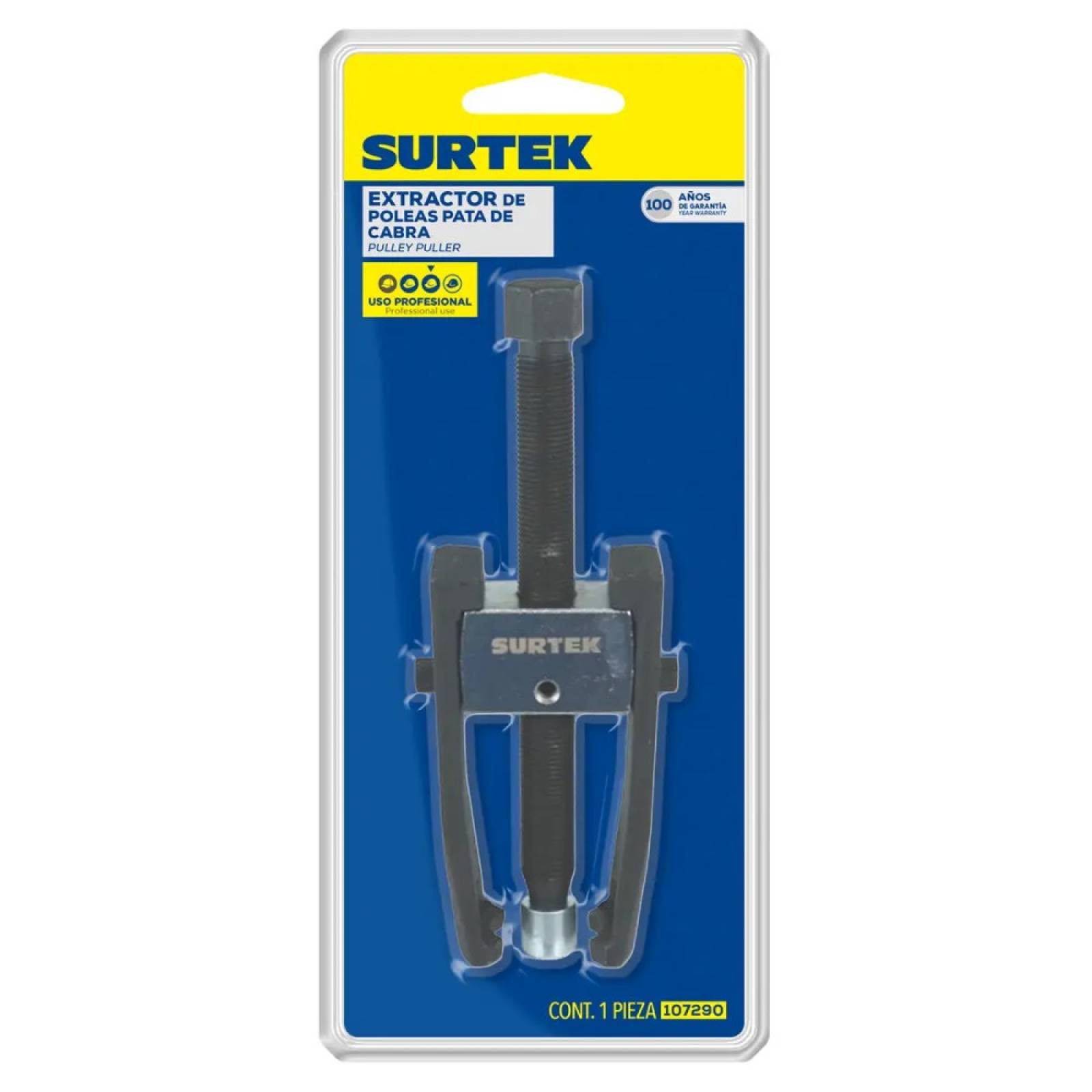 Extractor Polea Tipo Pata de Cabra Acero Aleado Negro Surtek