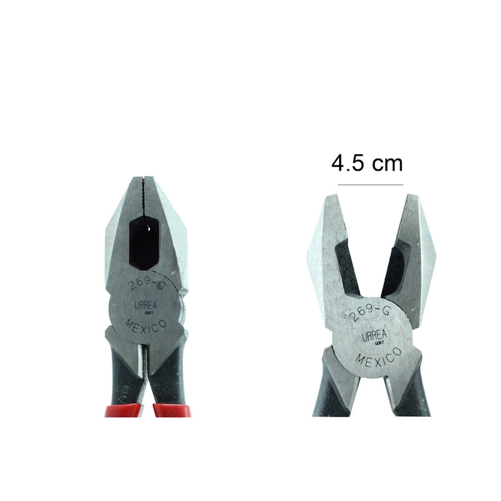Pinza P/Electricista Corte Lateral Acero Rojo Urrea