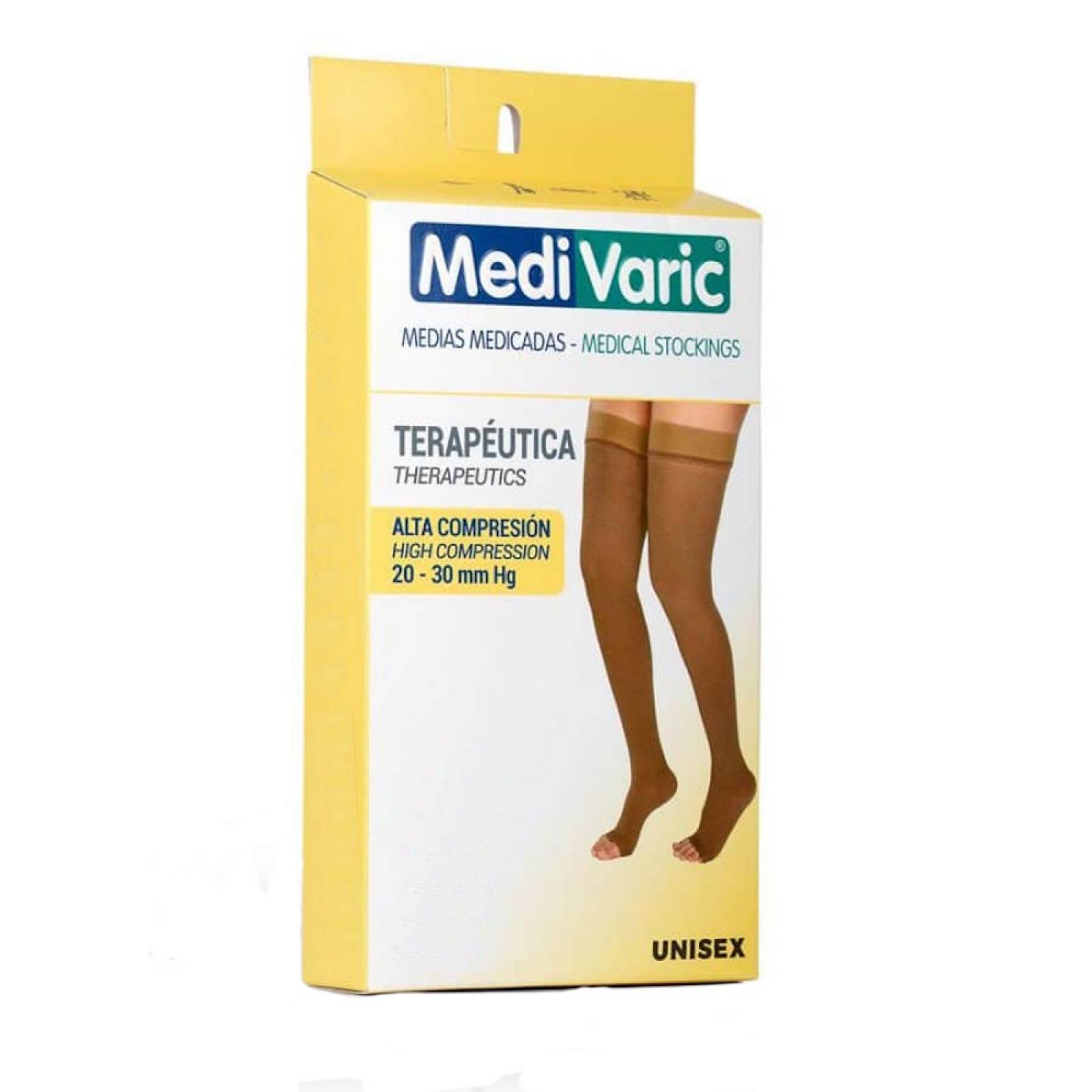 Media Compresión Alta 20-30Mm Muslo C/Dedos Libres Medivaric