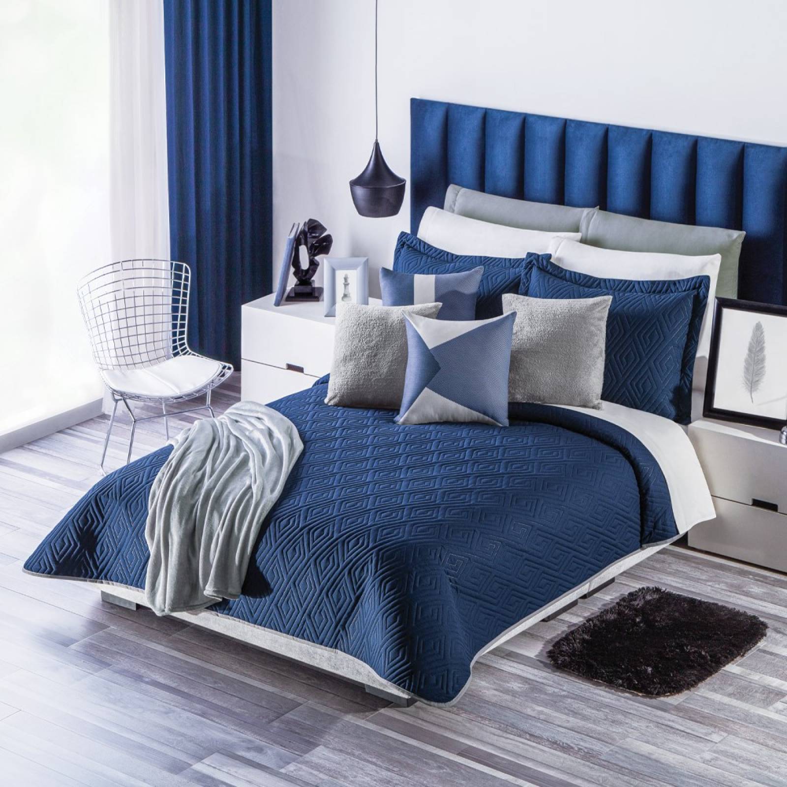 Edredón Poliéster Ligero Neo Marino Individual Concord