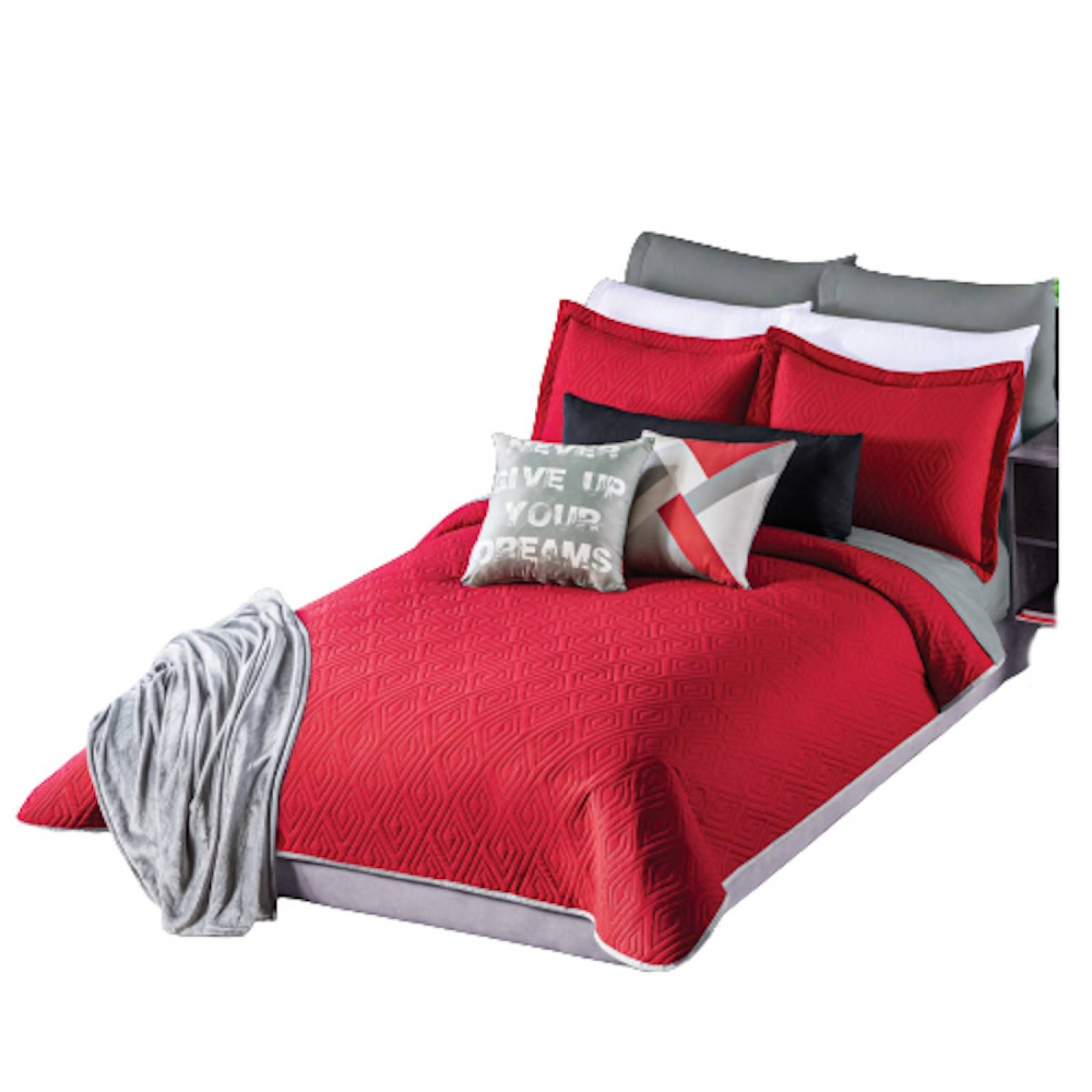 Edredón Poliéster Ligero Neo Rojo King Size Concord.