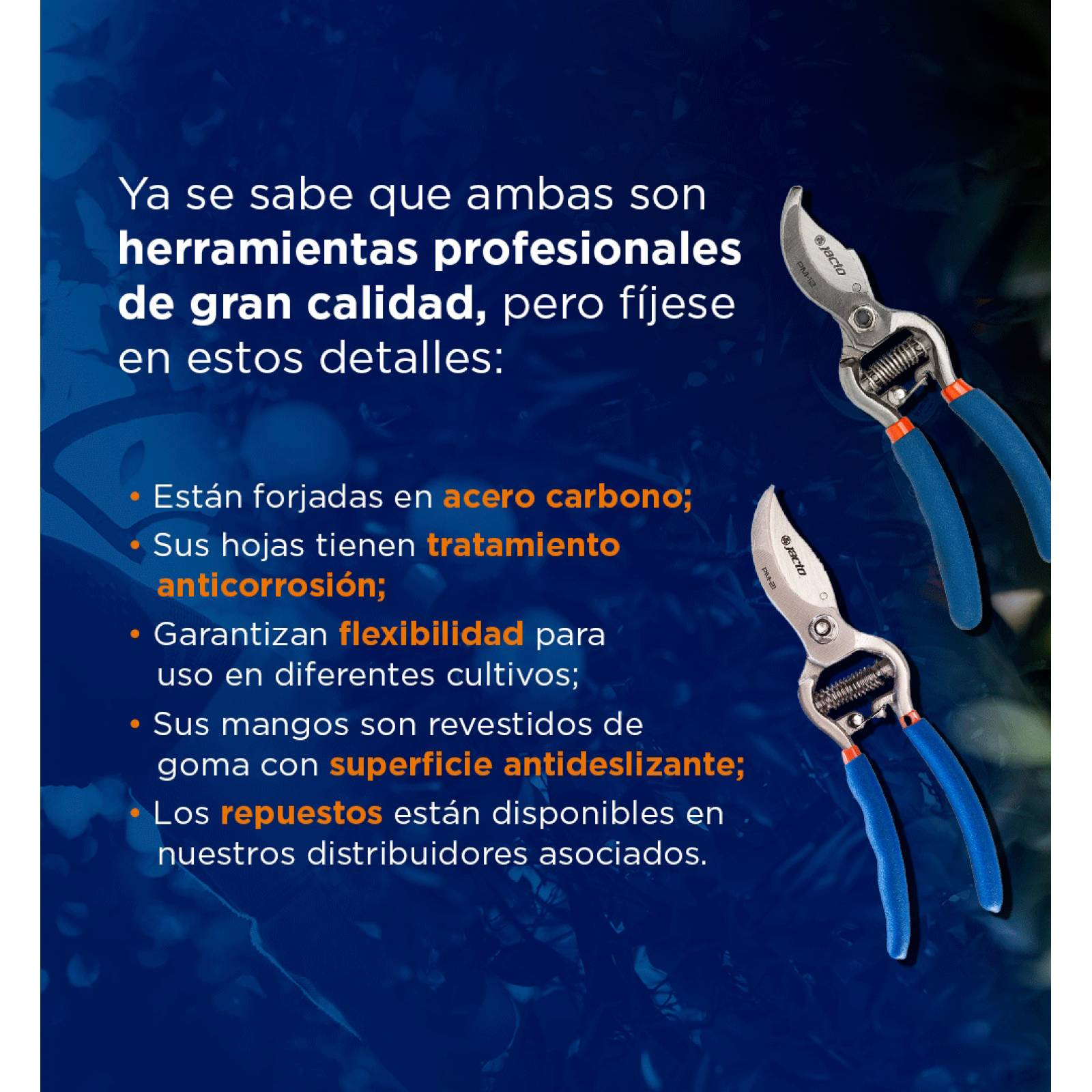 Tijera Cosecha Profesional Ligero Acero Carbono PM-12 Jacto