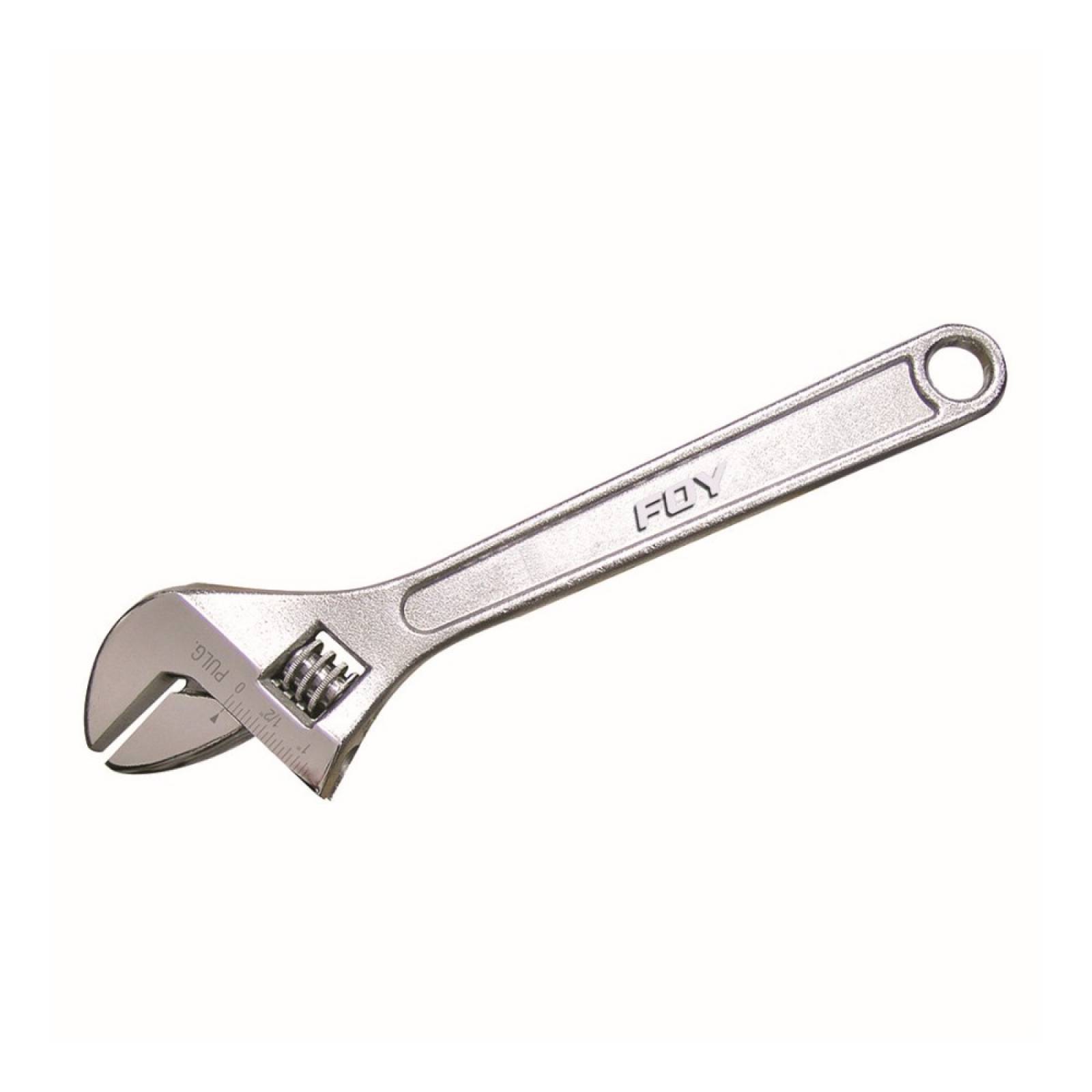 Llave Ajustable 10" Acero Alto Carbono Cromado Foy