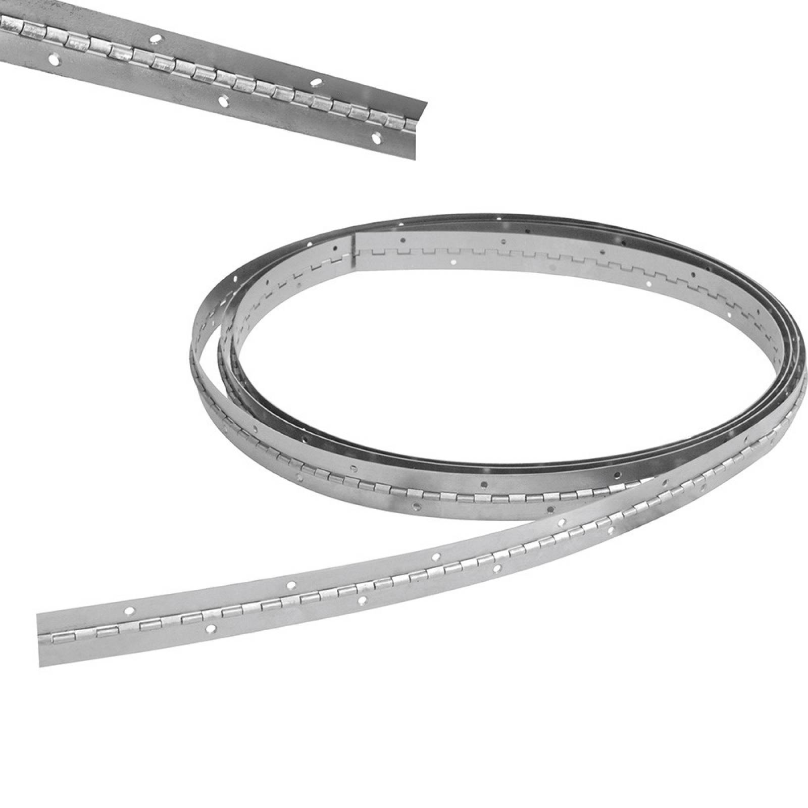 Bisagra Piano C/Orificios Acero Carbón Plateado Lock