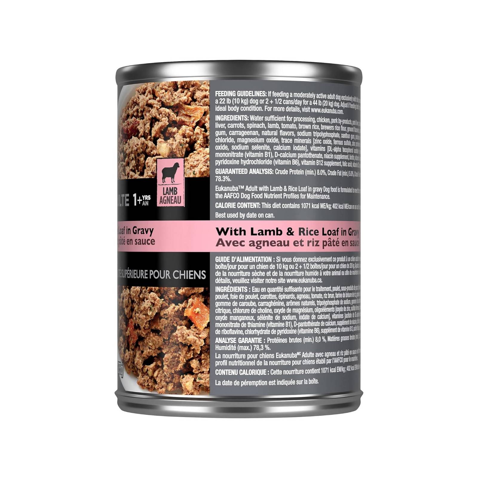 Alimento Húmedo Perro Adulto Cordero y Arroz 375g Eukanuba