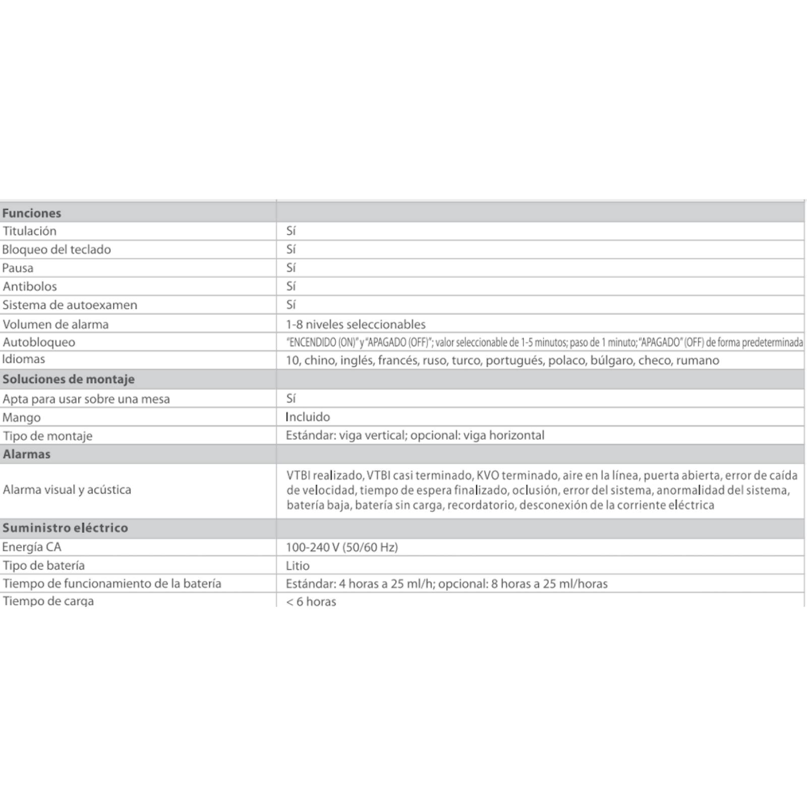 Bomba Infusión Uso Veterinario Benefusión VP1 Mindray