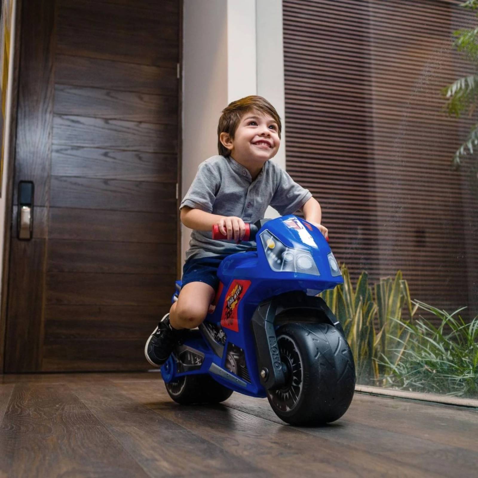 Motocicleta Juguete Montable MotoCross Premium Azul Prinsel