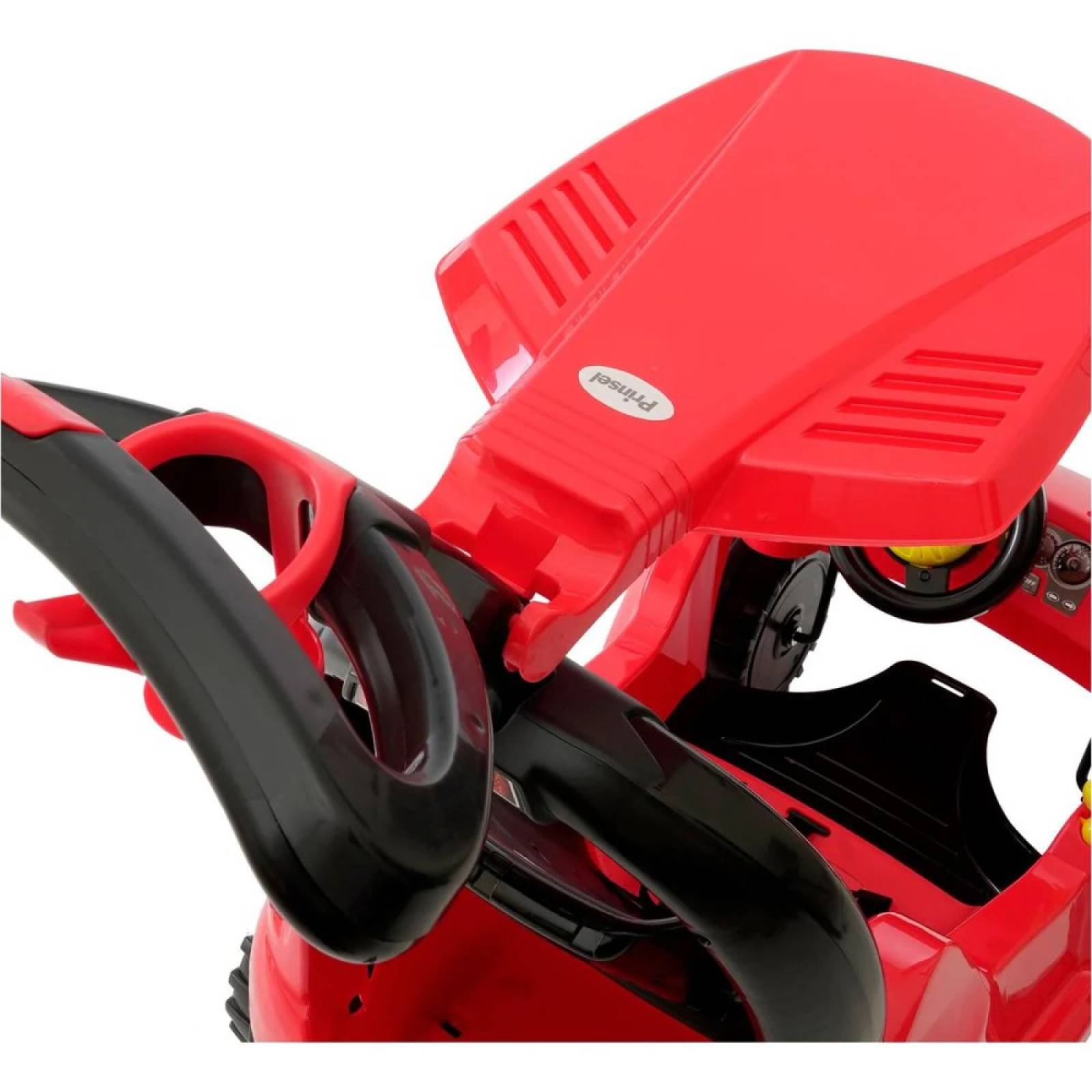 Carrito Montable Push Car Adventure Rojo C/ Techo Prinsel