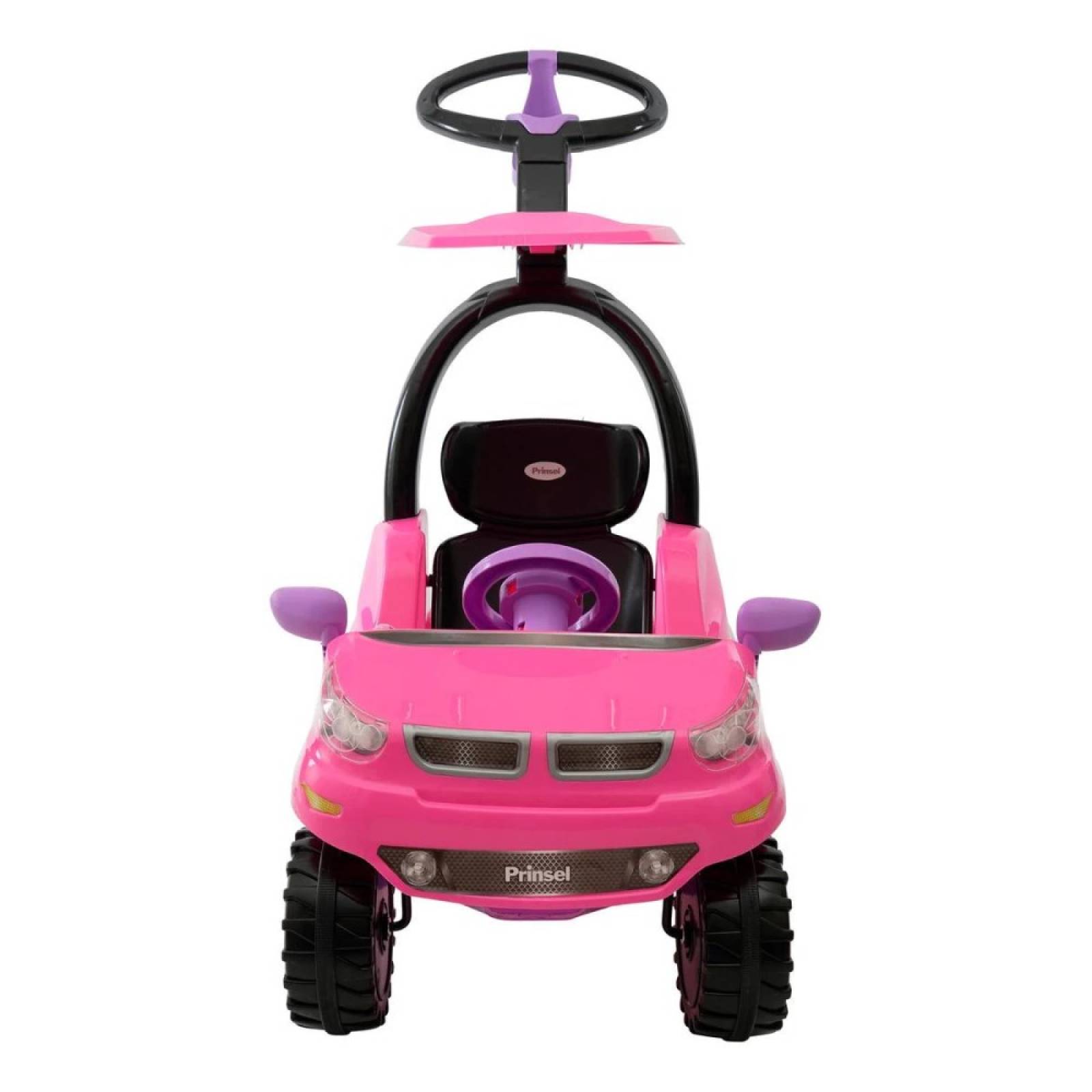 Carrito Montable Push Car Adventure Rosa C/ Techo Prinsel