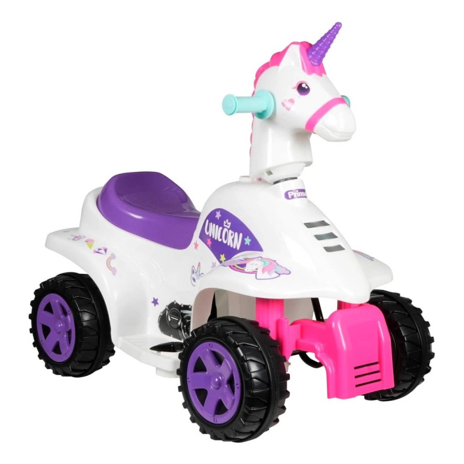 Moto Eléctrica Mini Quad Juguete Infantil Unicornio Prinsel