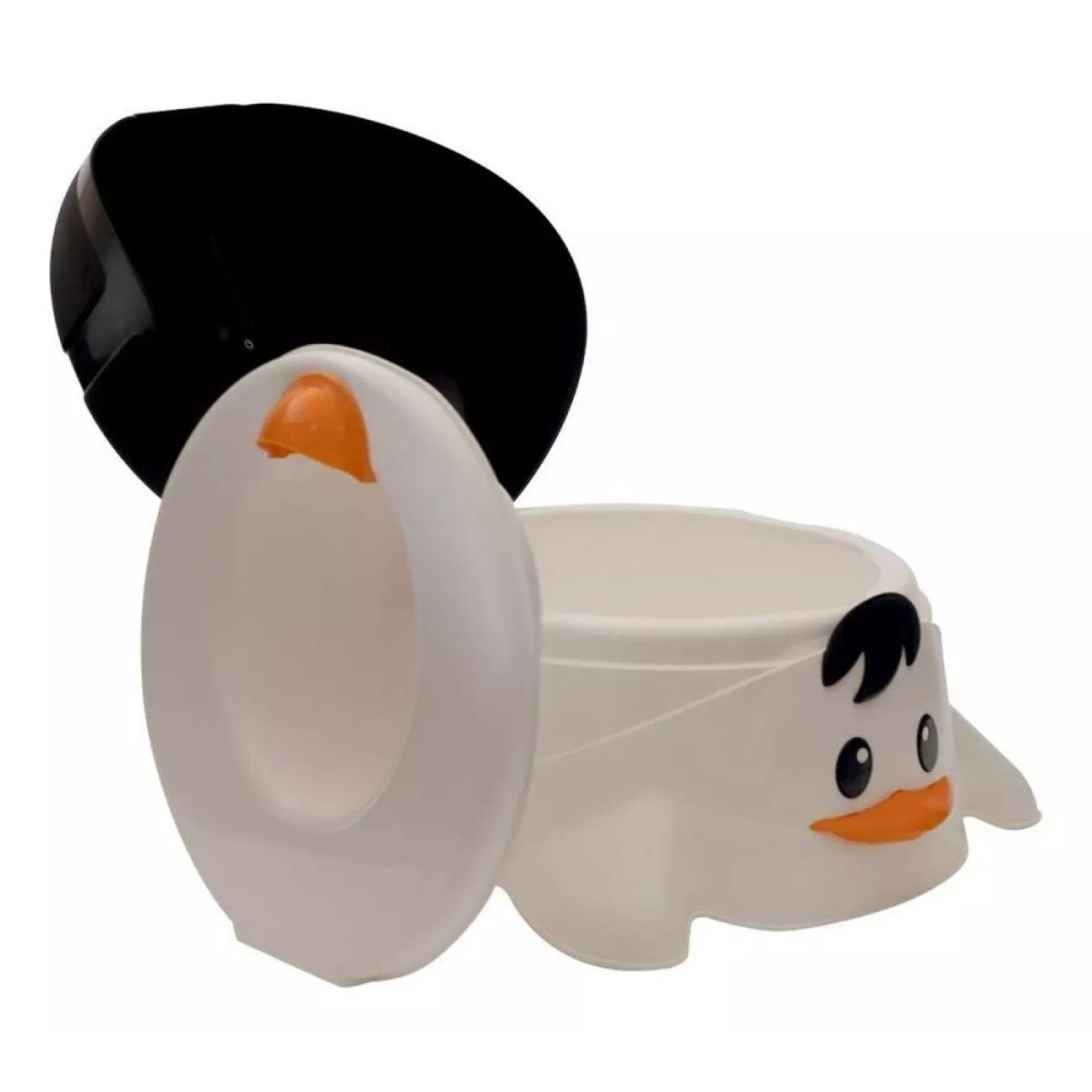 Baño Bacinica Entrenador 4 en 1 WC Pingüino Negro Prinsel