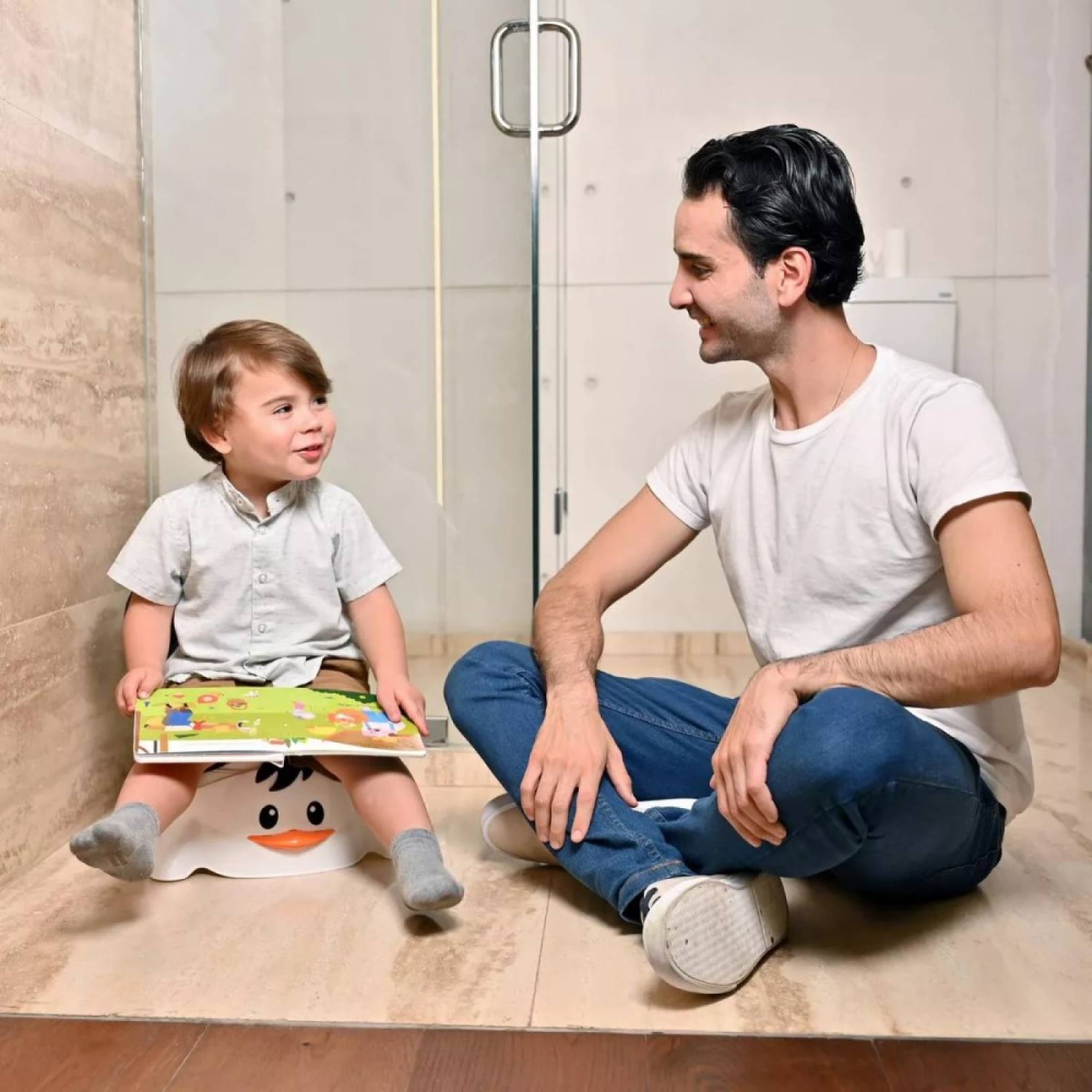 Baño Bacinica Entrenador 4 en 1 WC Pingüino Negro Prinsel