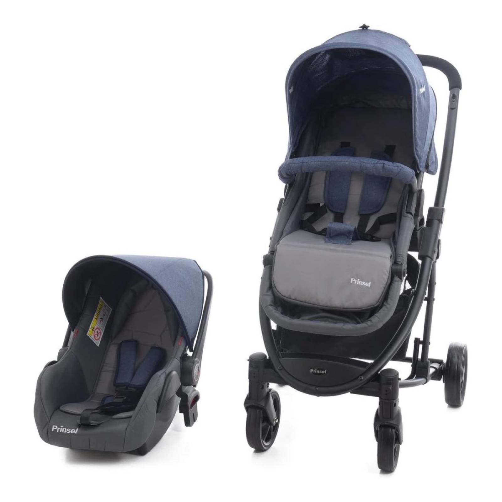 Carriola Sistema de Viaje Prima Azul C/ Portabebé Prinsel