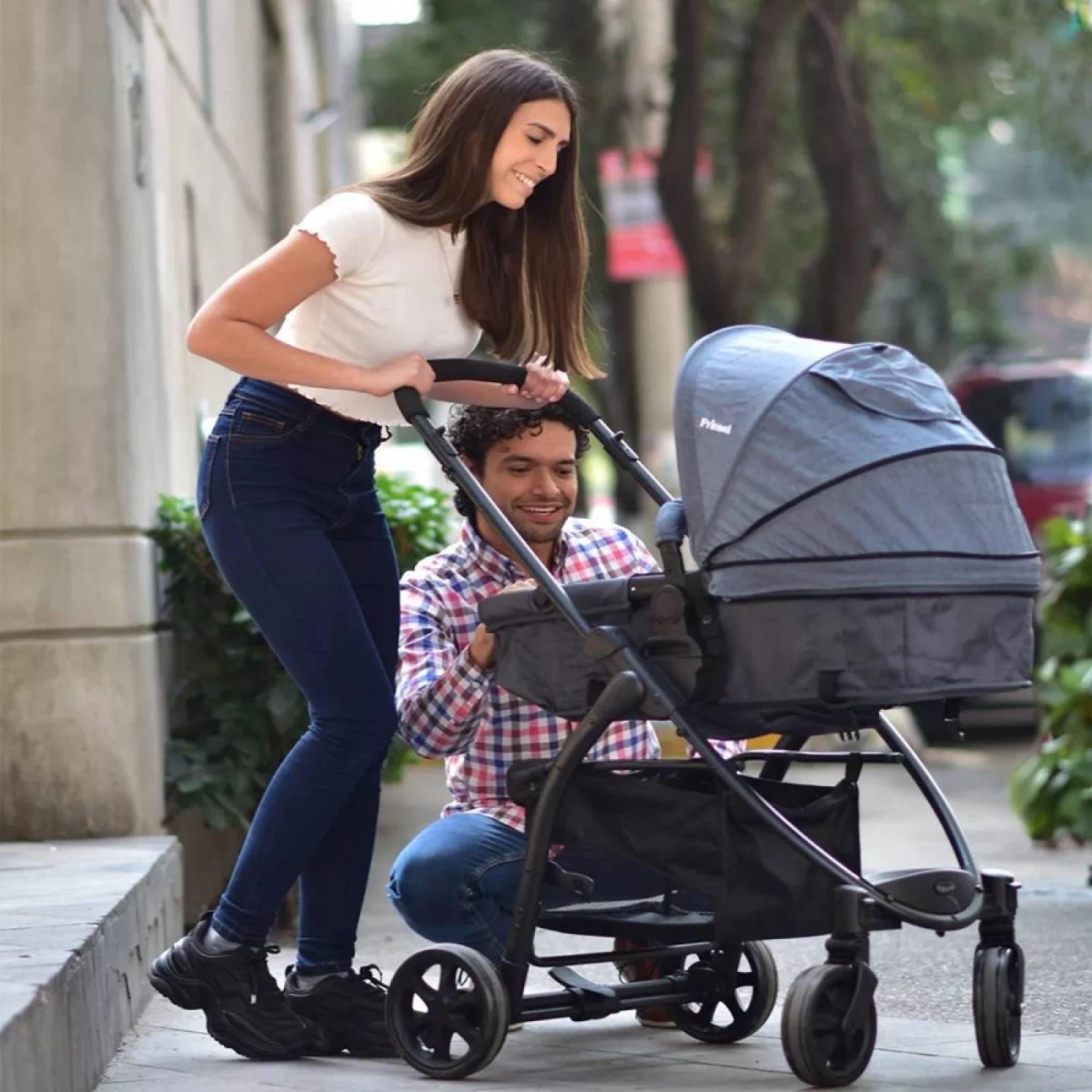 Carriola Sistema de Viaje Prima Azul C/ Portabebé Prinsel