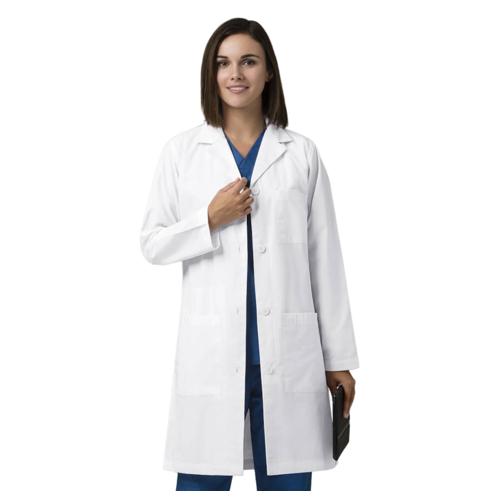Bata Larga Médica Blanco Ligera P/ Mujer 7402 WonderWink