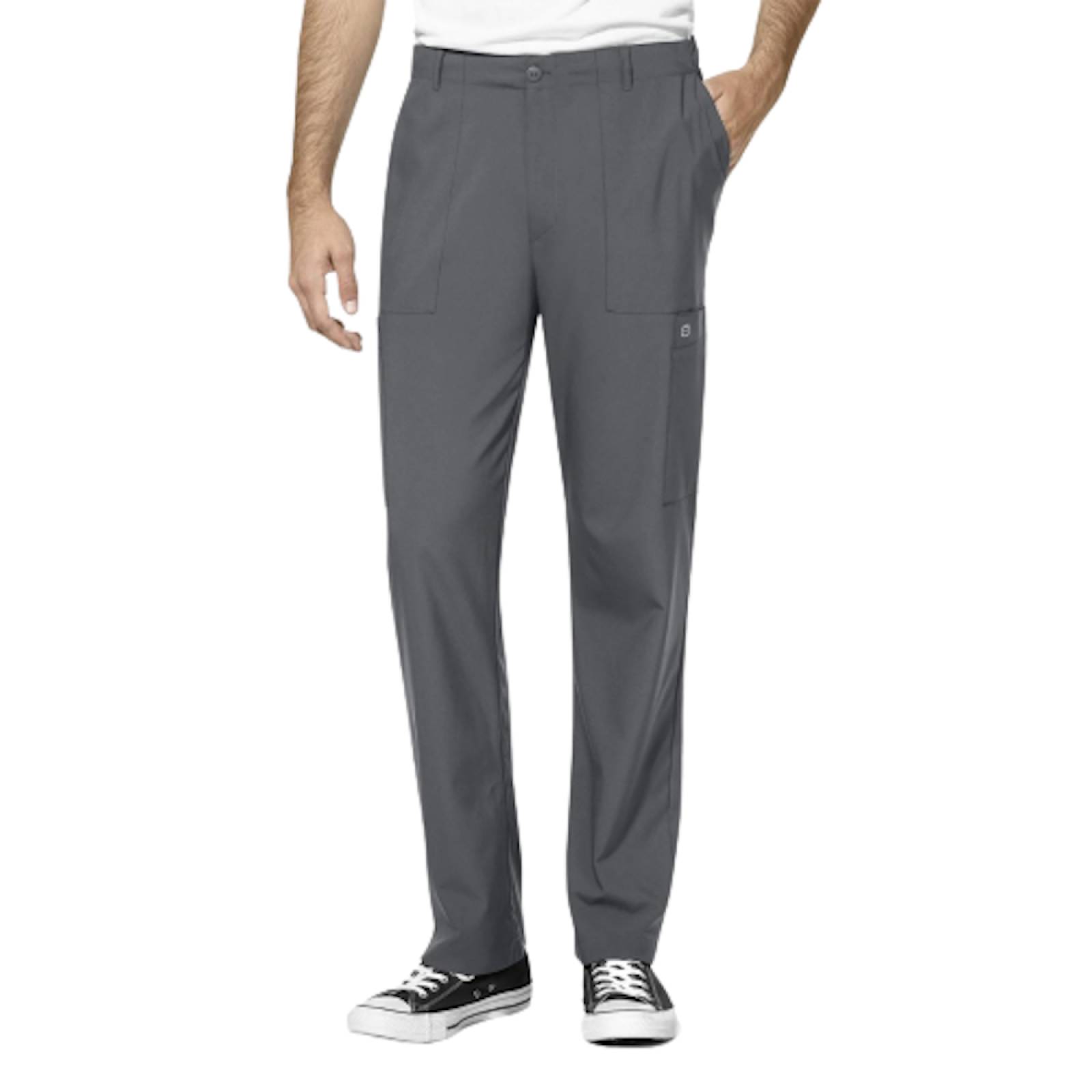 Pantalon Cargo Liso Ligero P/ Hombre Gris Talla S WonderWink