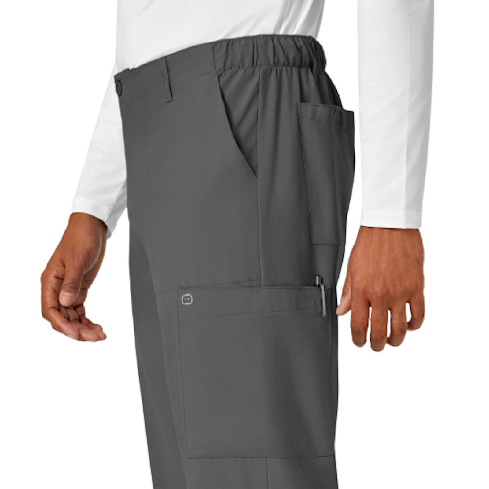 Pantalon Cargo Liso Ligero P/ Hombre Gris Talla S WonderWink