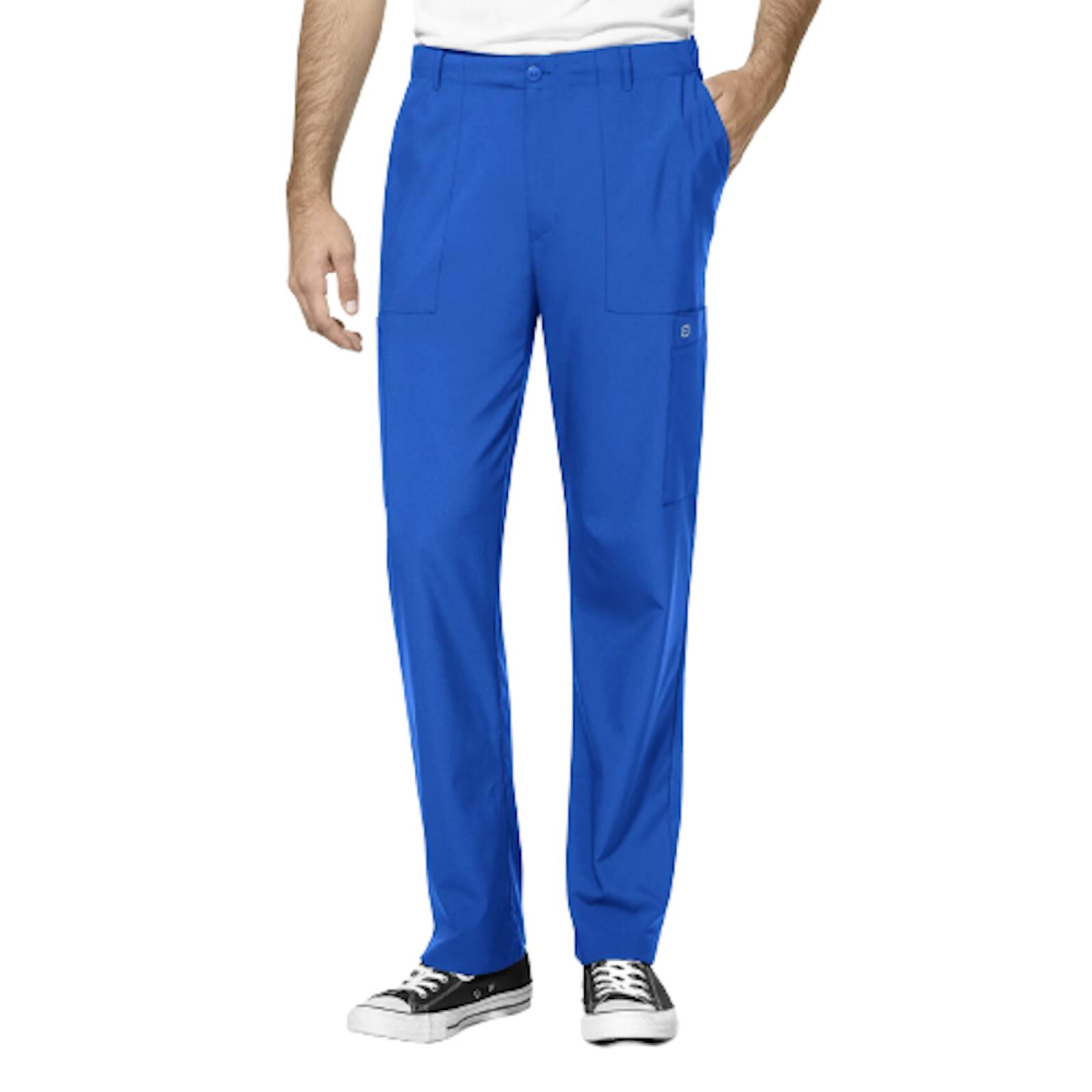 Pantalon Cargo Liso Ligero P/ Hombre Azul Rey Talla S WonderWink