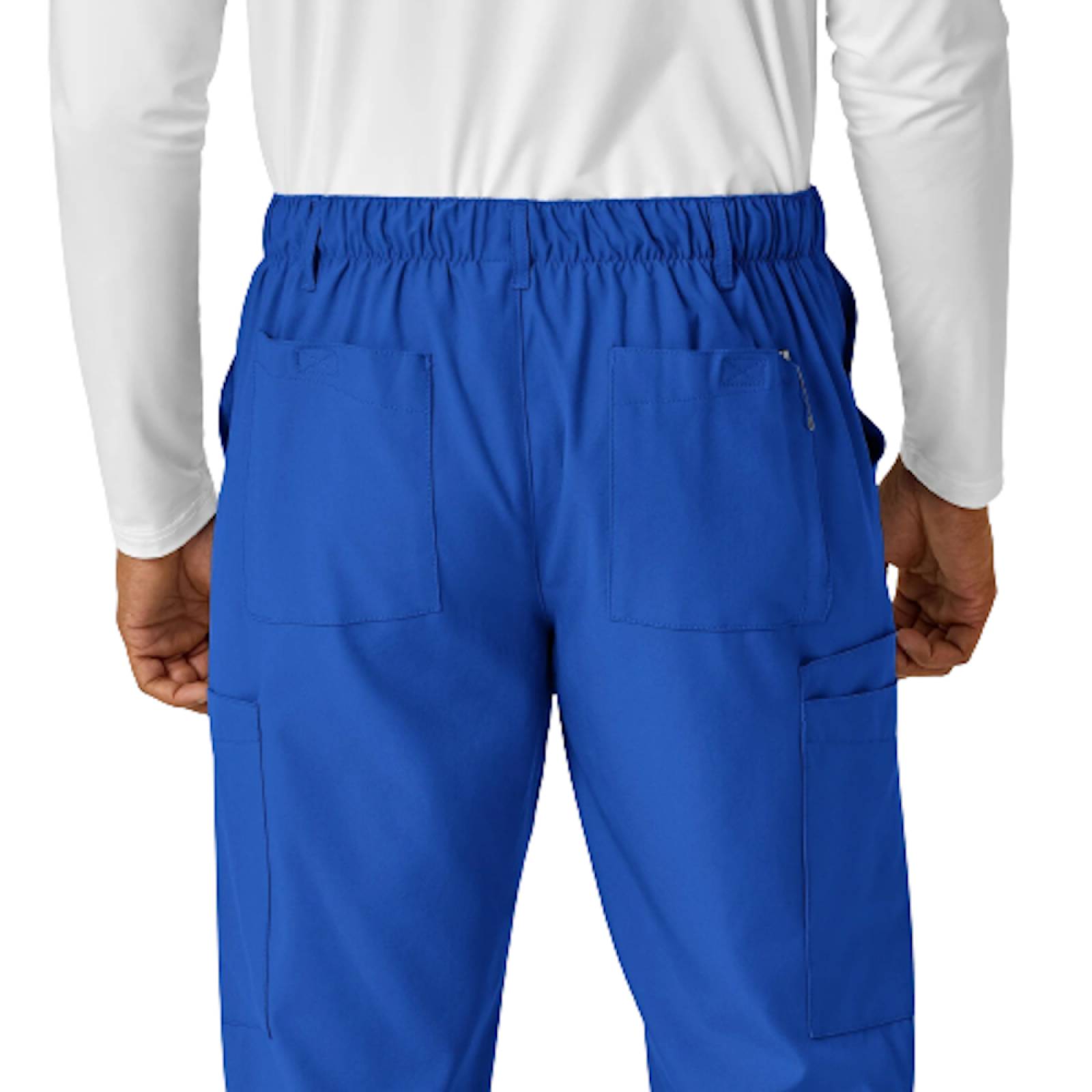 Pantalon Cargo Liso Ligero P/ Hombre Azul Rey Talla S WonderWink