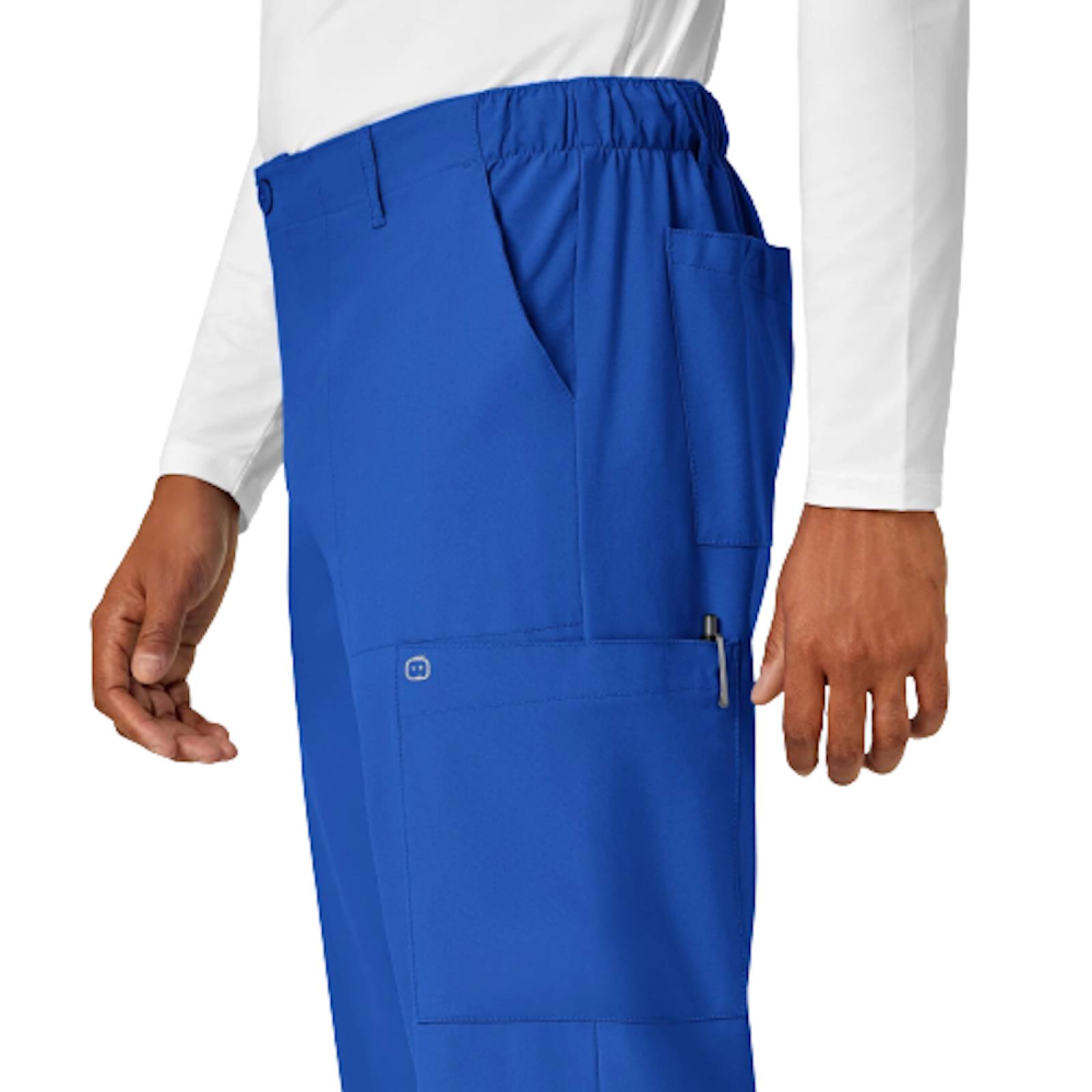 Pantalon Cargo Liso Ligero P/ Hombre Azul Rey Talla S WonderWink