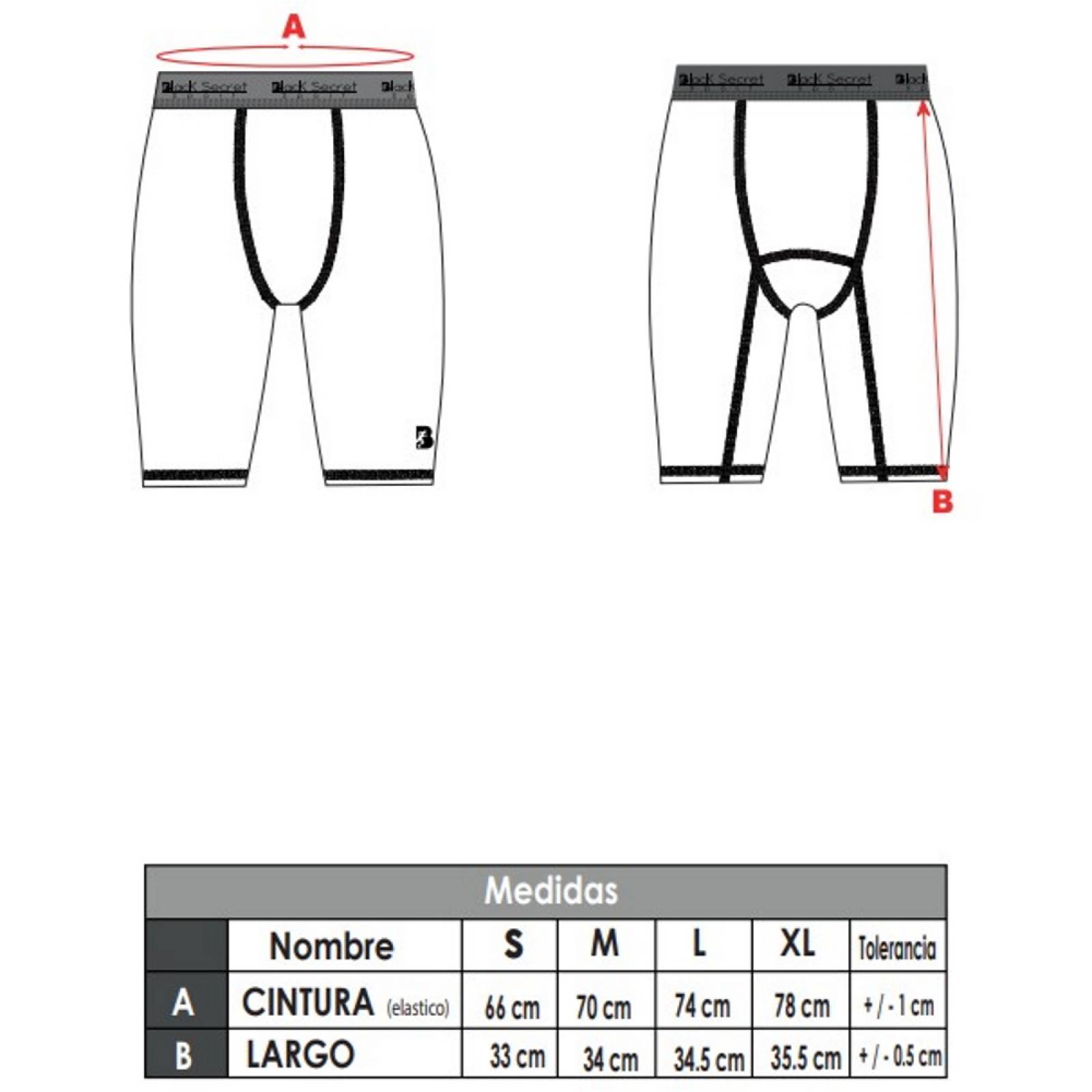 Licra Short Runing Dry-Fit Poliester Hombre BlackSecretSport