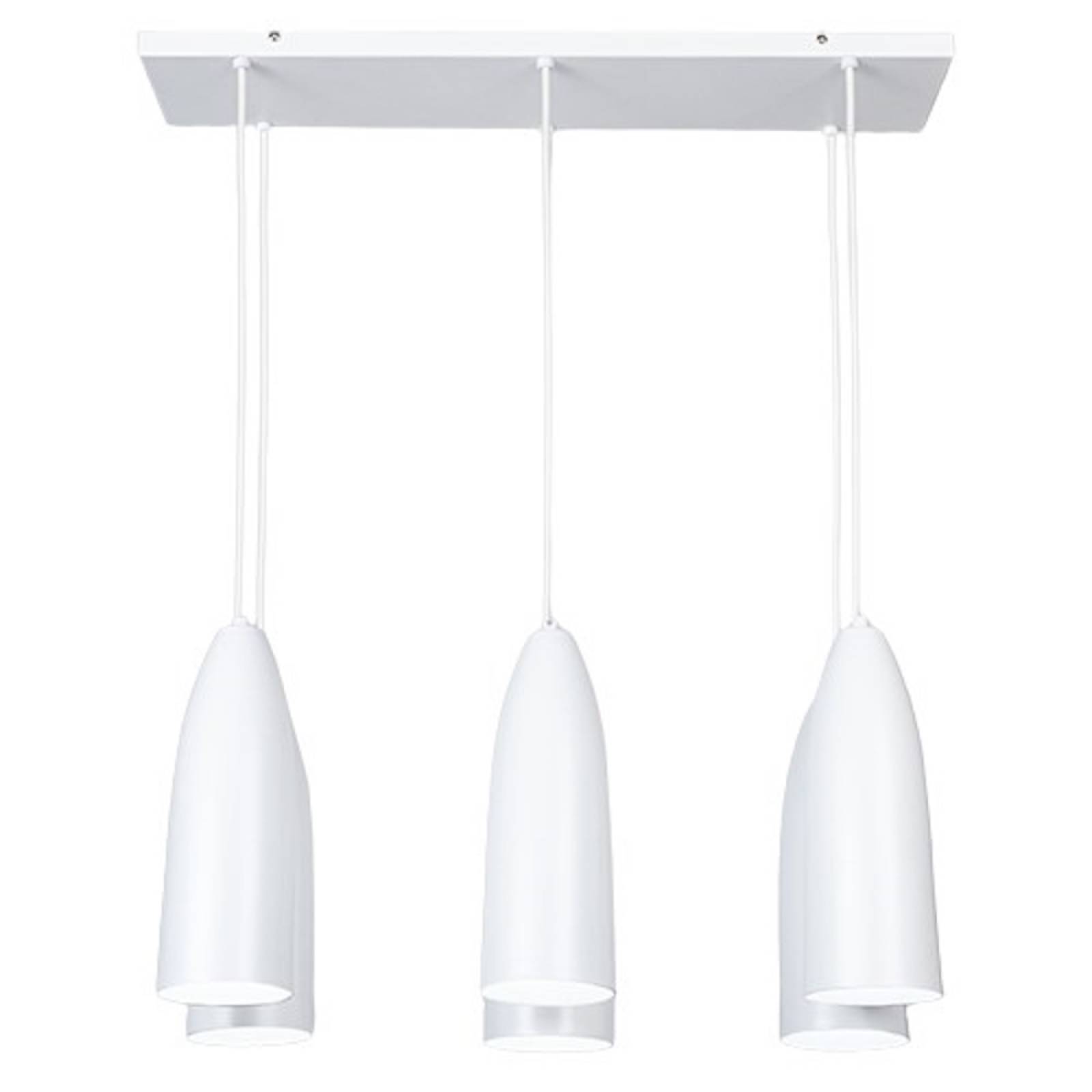 Luminario Múltiple Colgante Campana Seis Candil Blanco Maxxi.