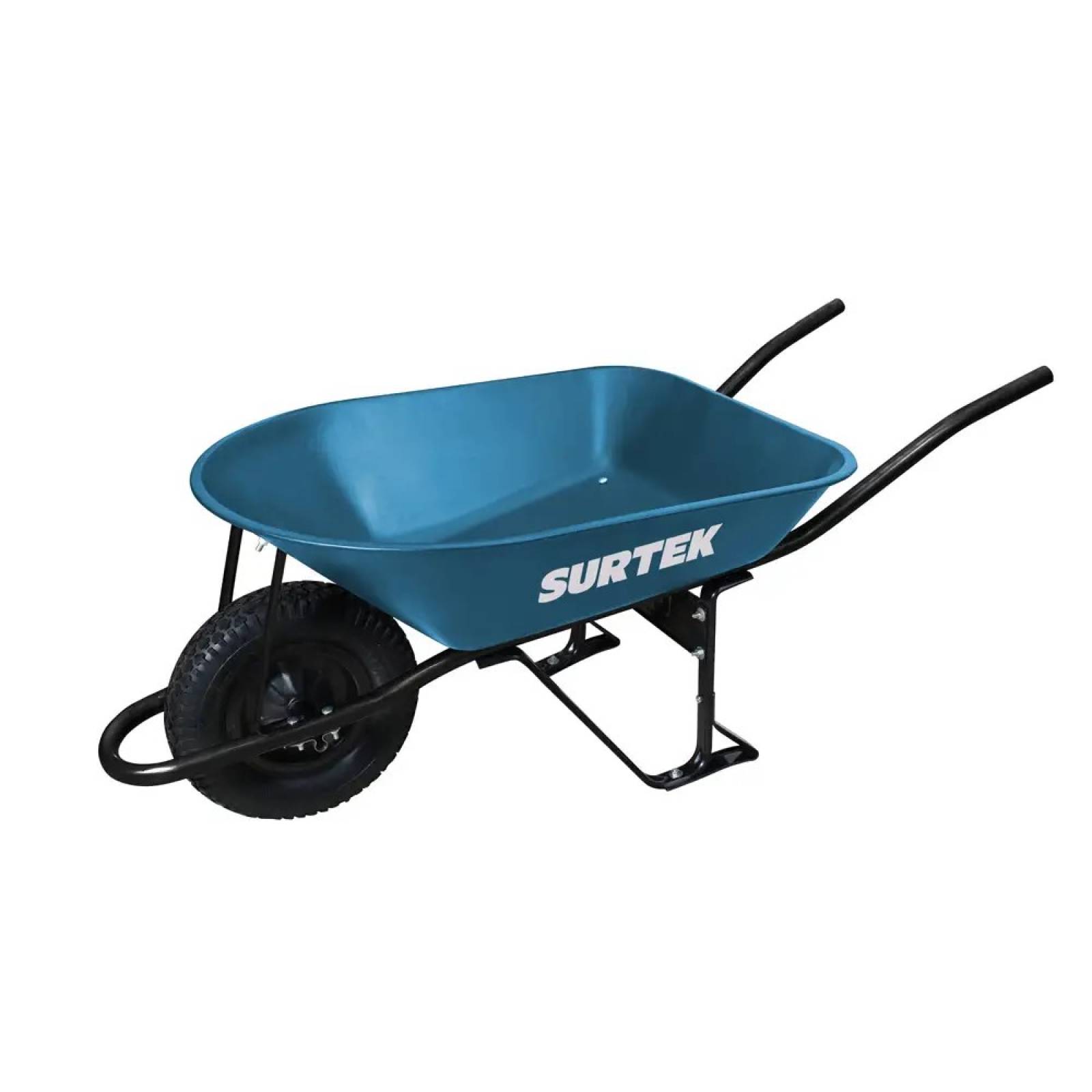 Carretilla Reforzada C/ Llanta Imponchable 80L Azul Surtek