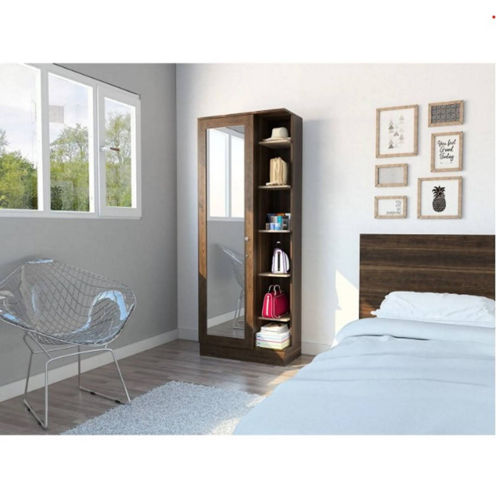 Armario Woman Con Espejo Habano/Miel Madera MDP Excelsior