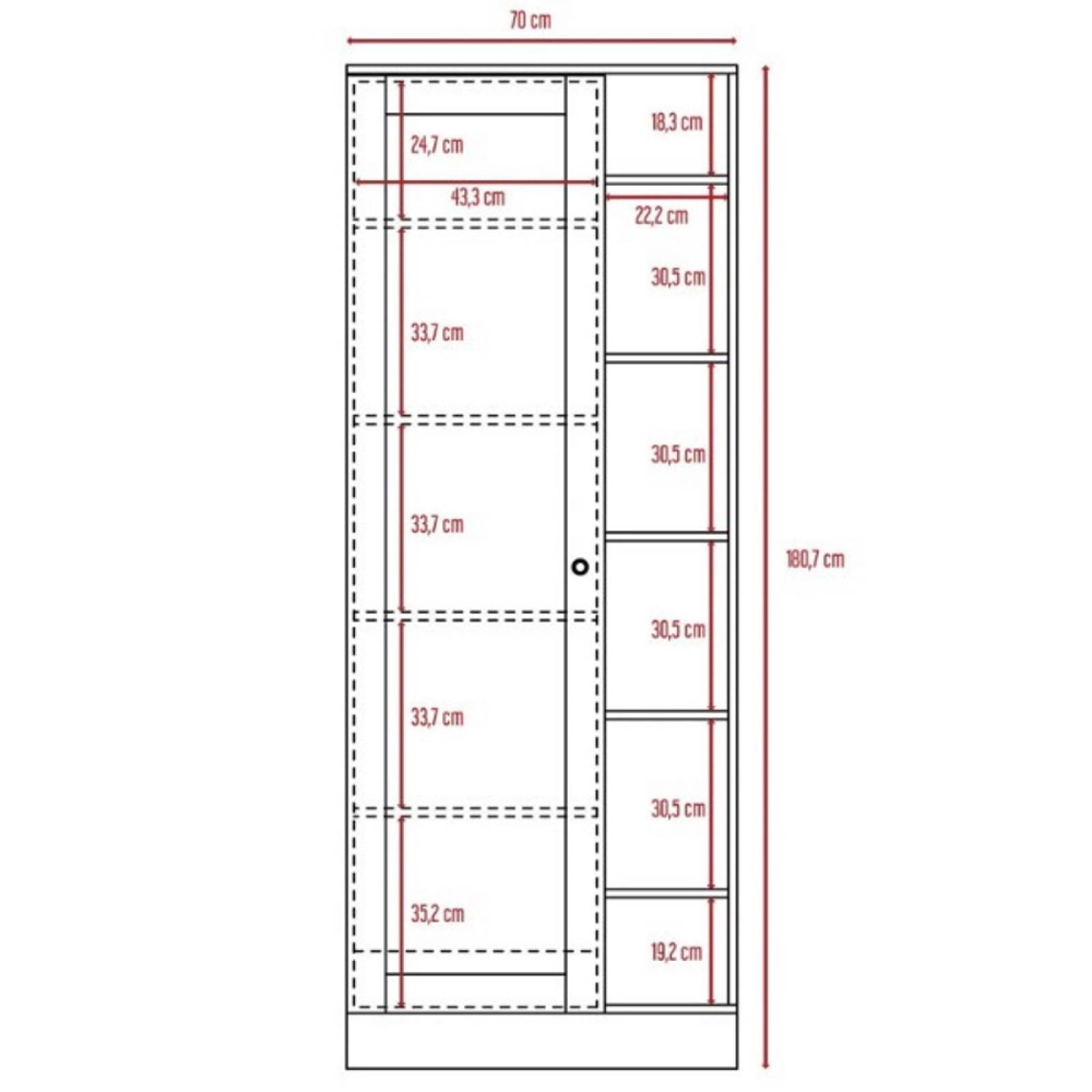 Armario Woman Con Espejo Habano/Miel Madera MDP Excelsior