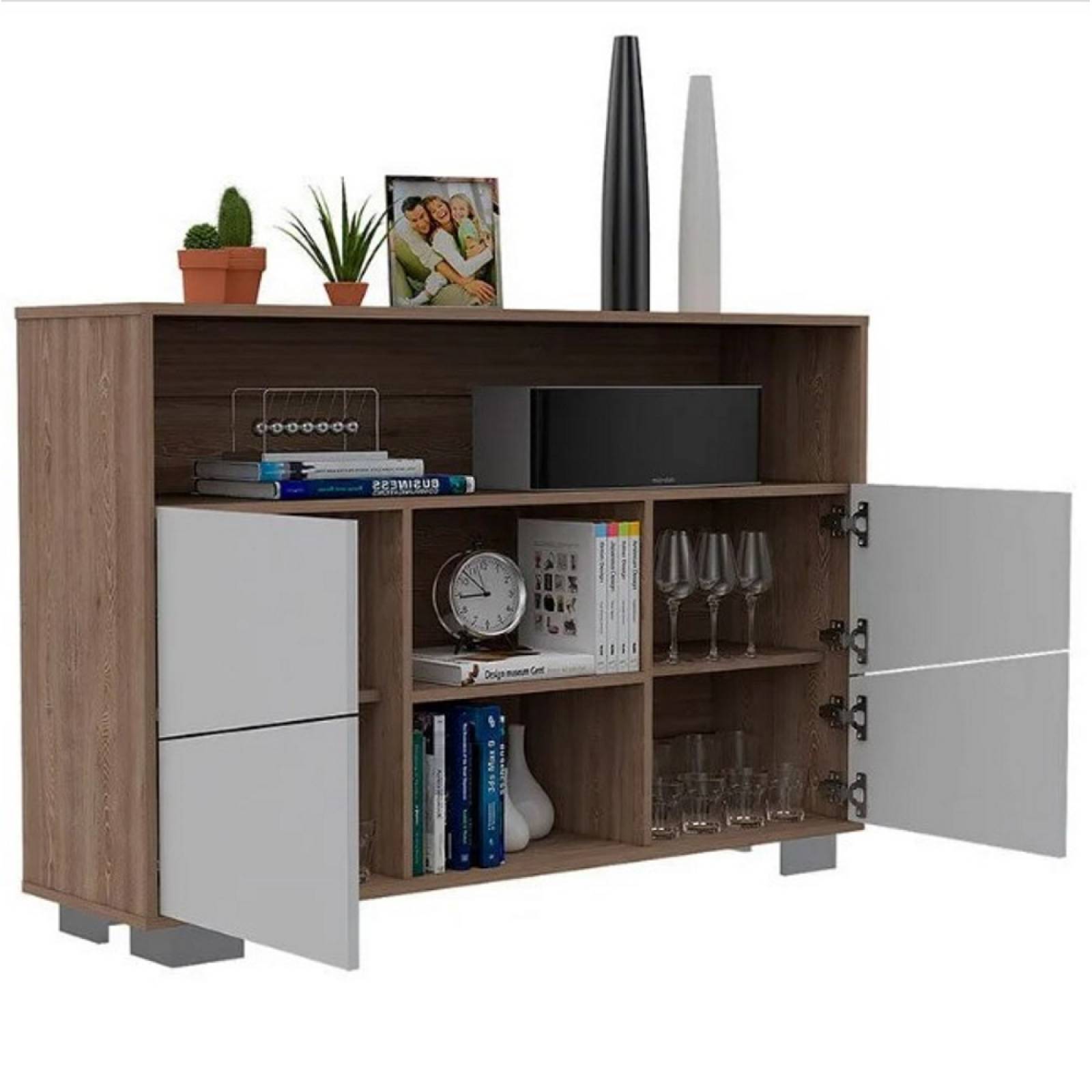 Arrimo Fraktal Mesa Auxiliar Miel/Blanco MaderaMDP Excelsior