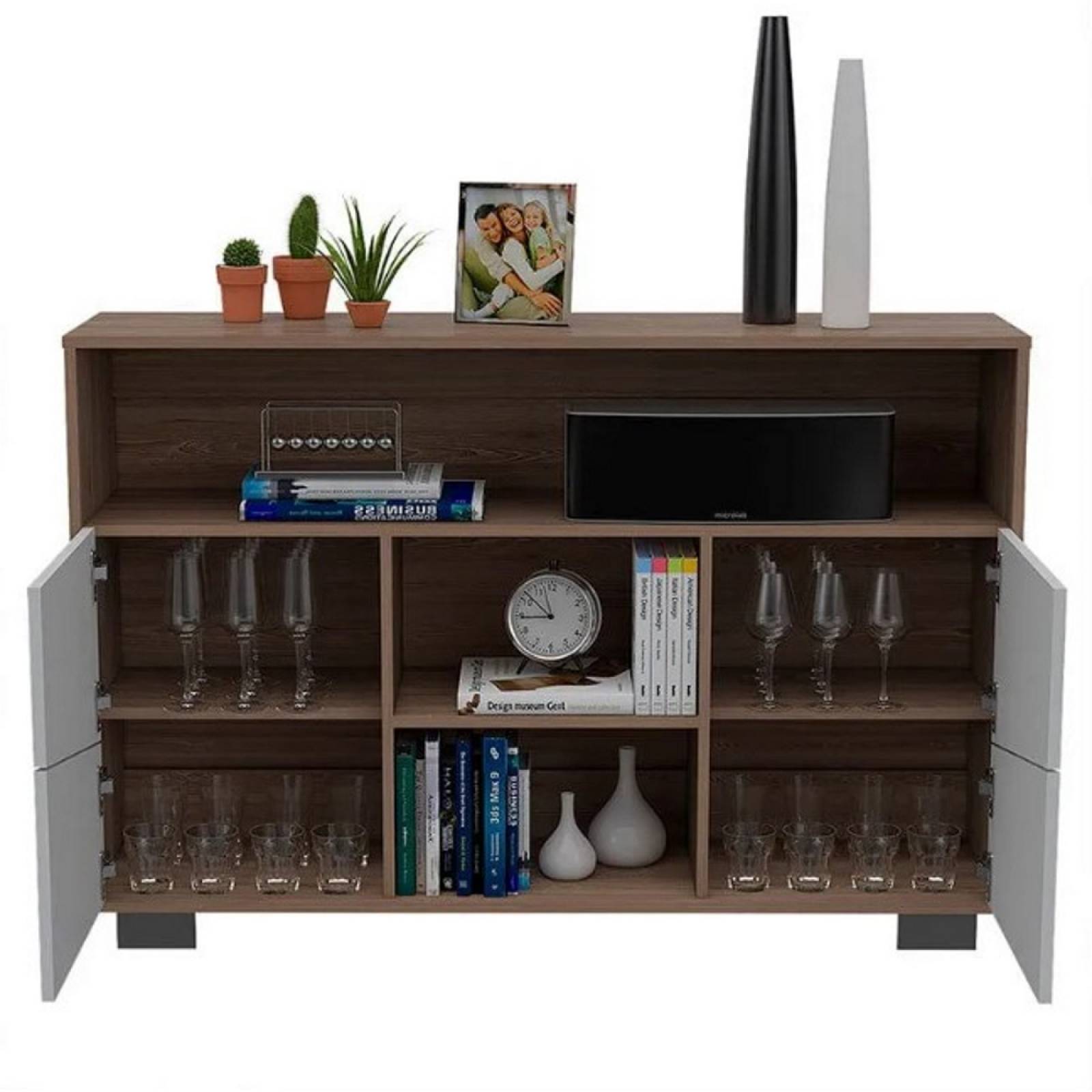 Arrimo Fraktal Mesa Auxiliar Miel/Blanco MaderaMDP Excelsior