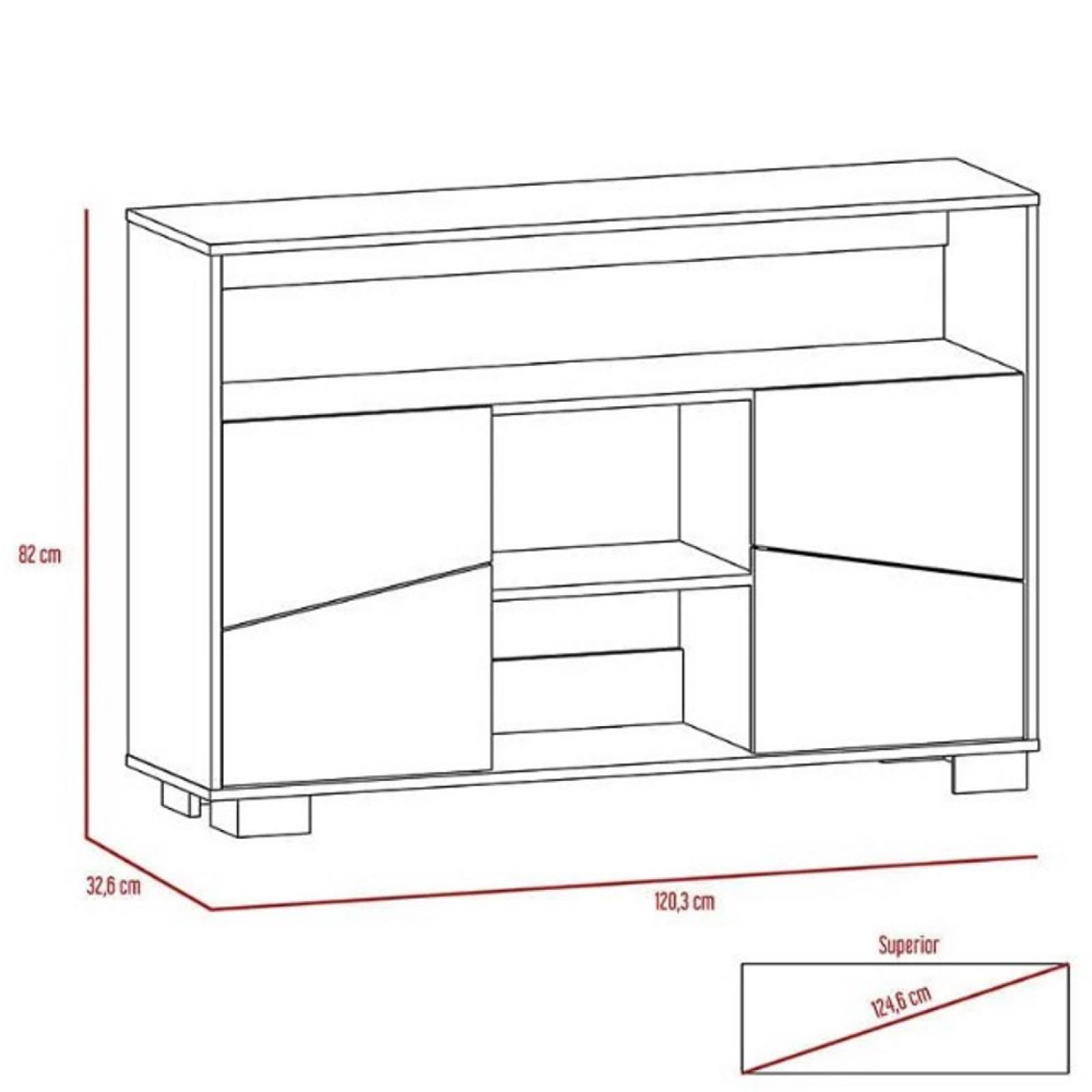 Arrimo Fraktal Mesa Auxiliar Miel/Blanco MaderaMDP Excelsior