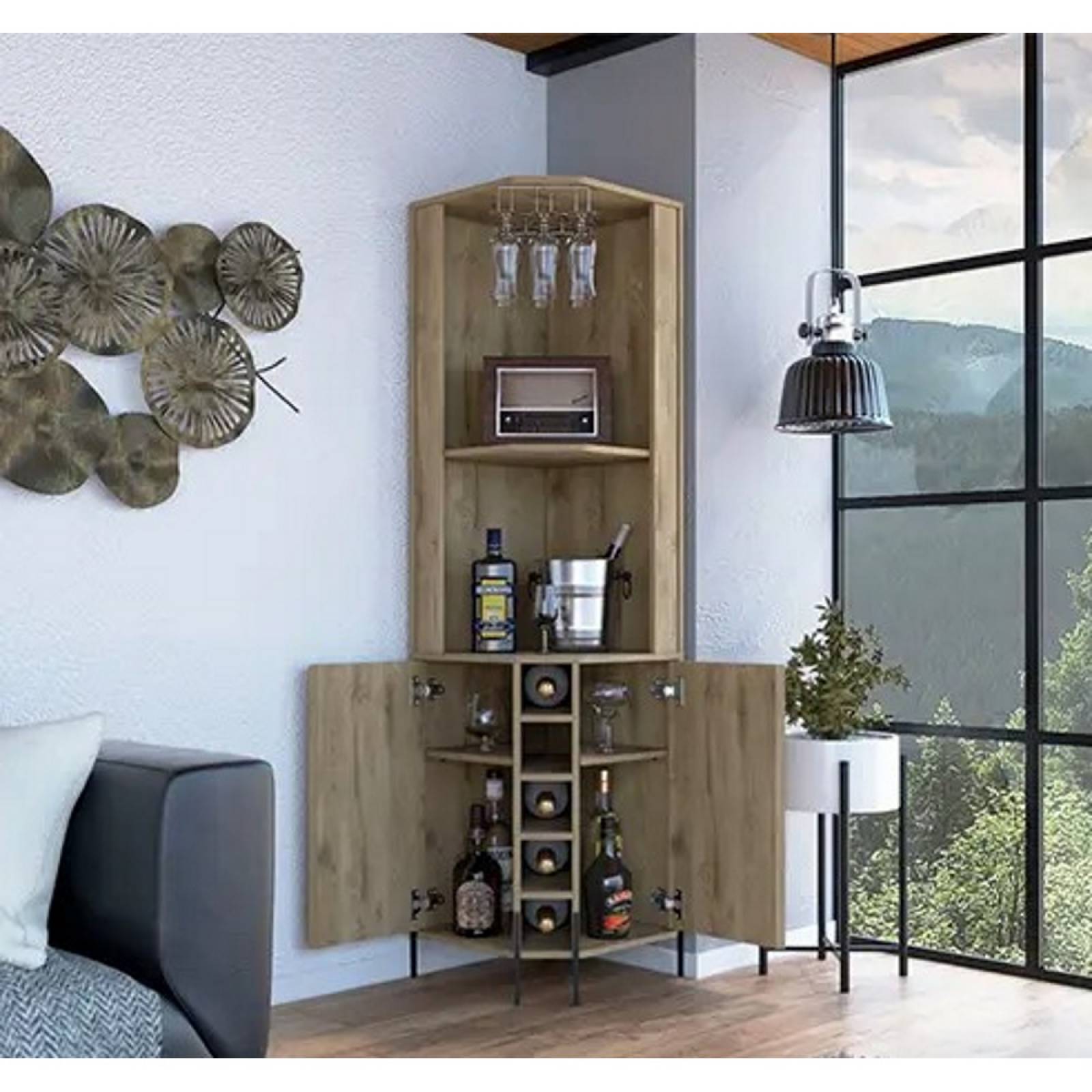 Bar Esquinero Tuhome Shanghai Macadamia Madera MDP Excelsior