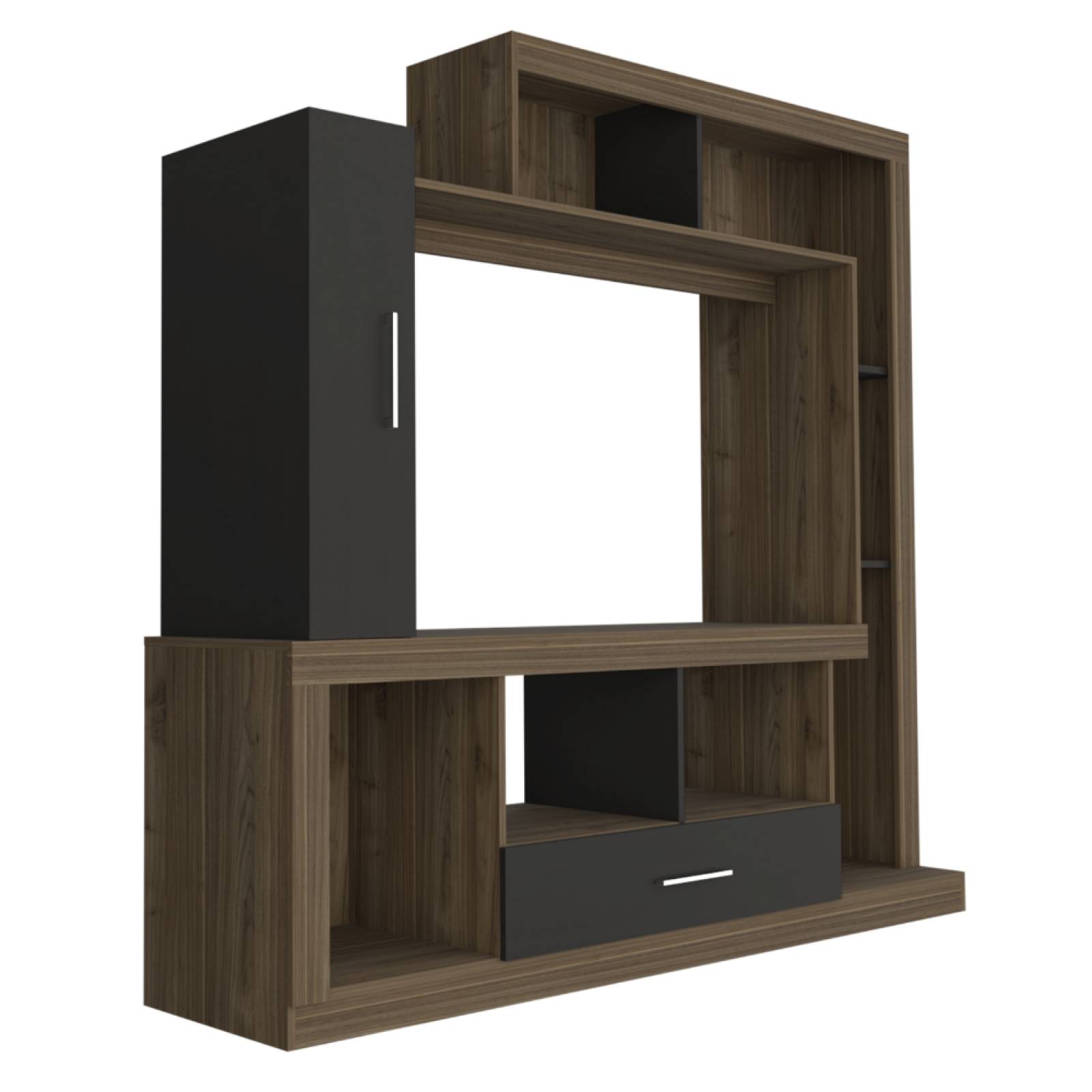 Centro Entretenimiento Alves Bicolor Madera MDP Excelsior